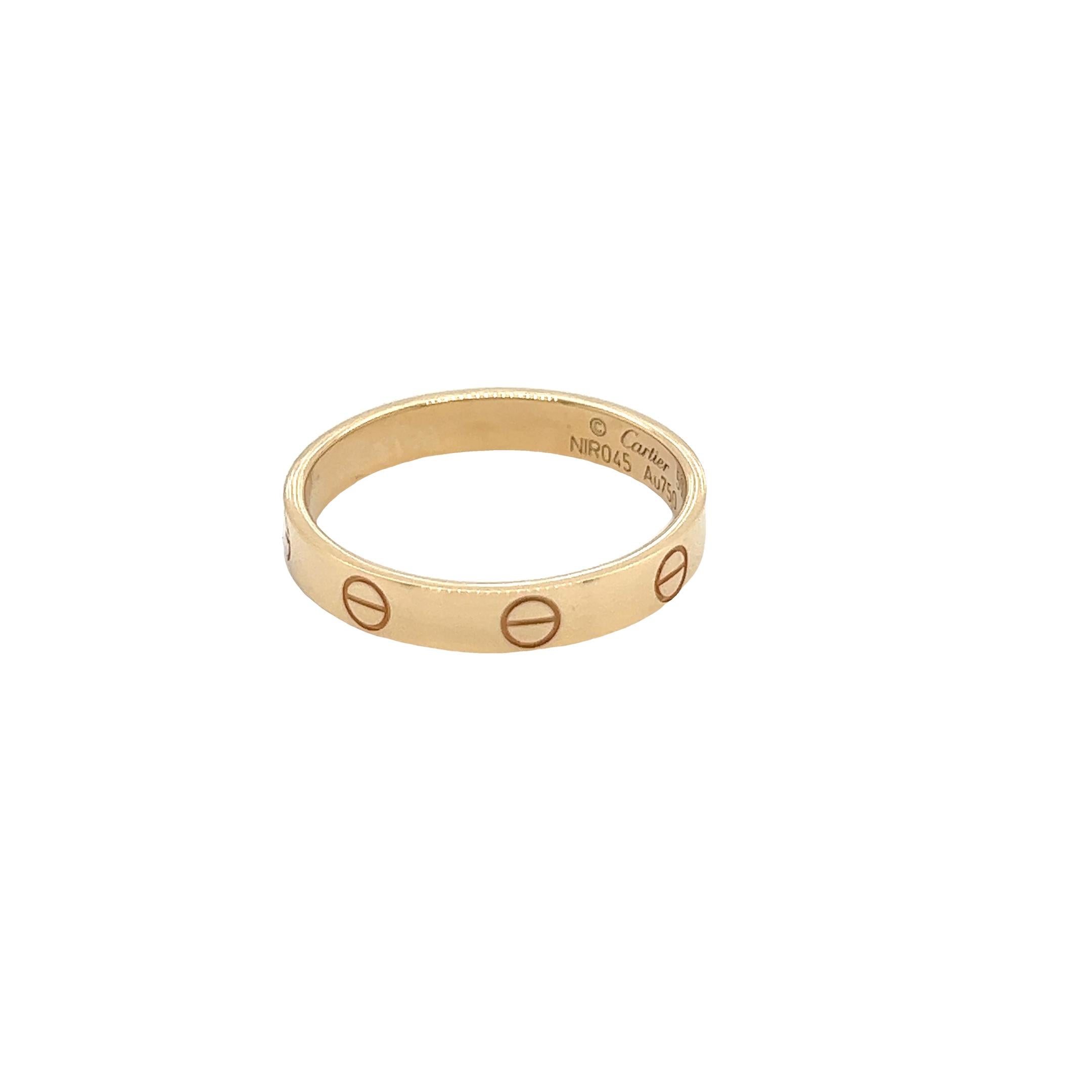 Cartier Love ring 3.6mm model number B4085059 In Excellent Condition For Sale In Addlestone, GB