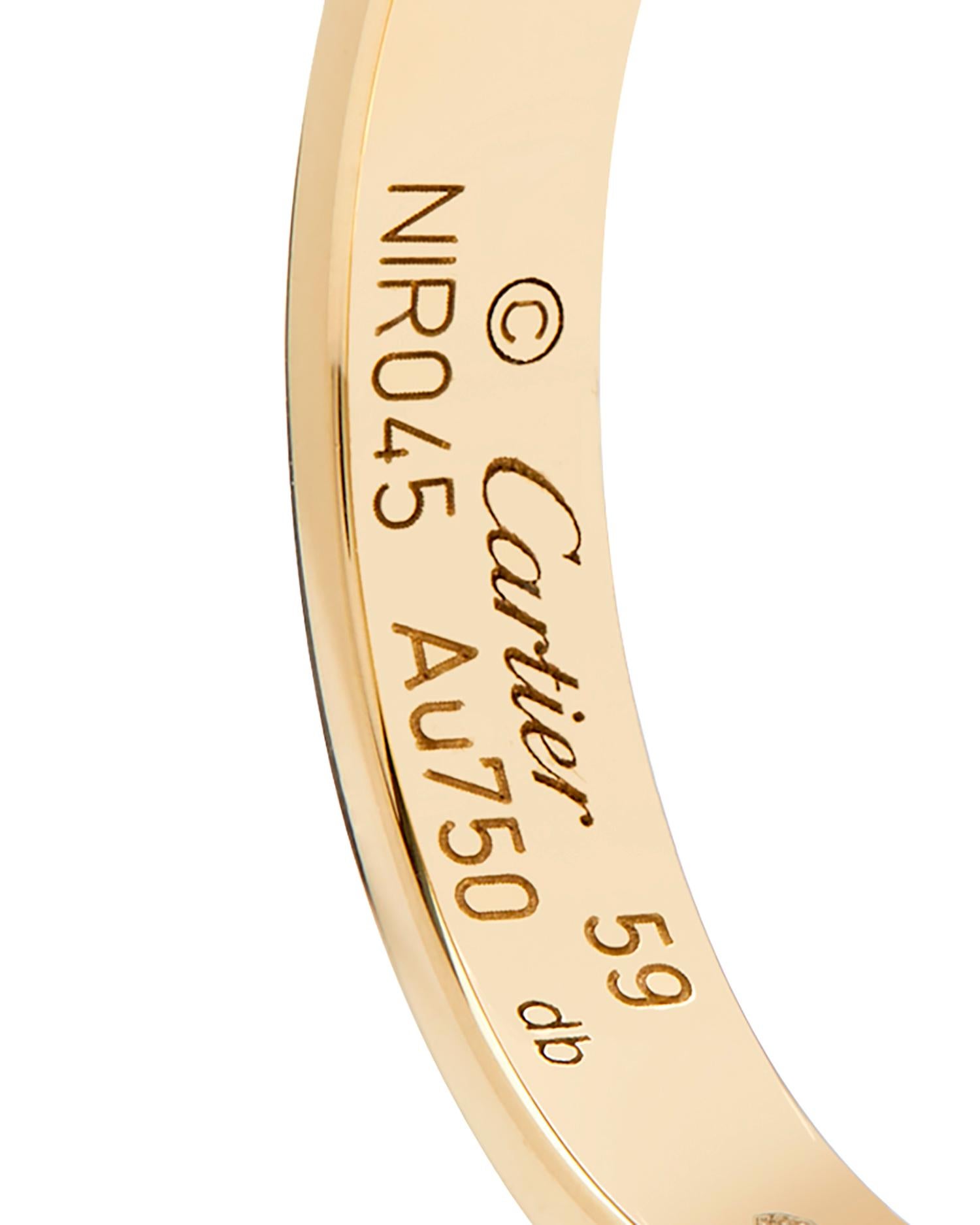 Cartier Bague Love de 3,6 mm, numéro de modèle B4085059 Excellent état - En vente à Addlestone, GB