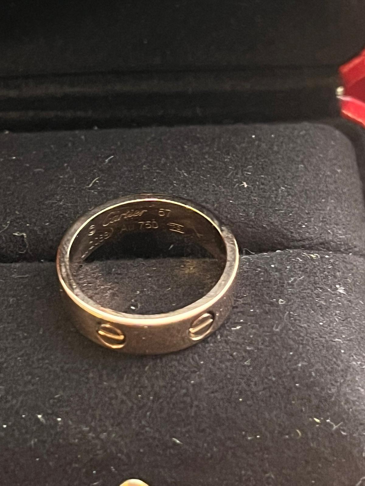Cartier Love Ring 57 Size Wedding Band Rose Gold For Sale 5