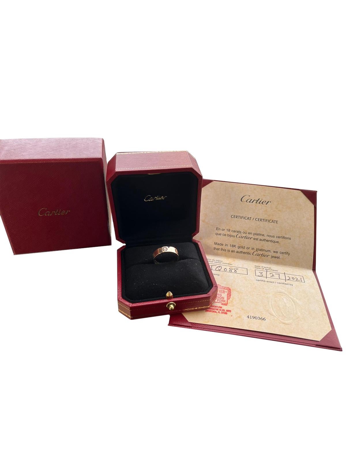 Cartier Love Ring Anneau de mariage taille 57 Or rose en vente 2