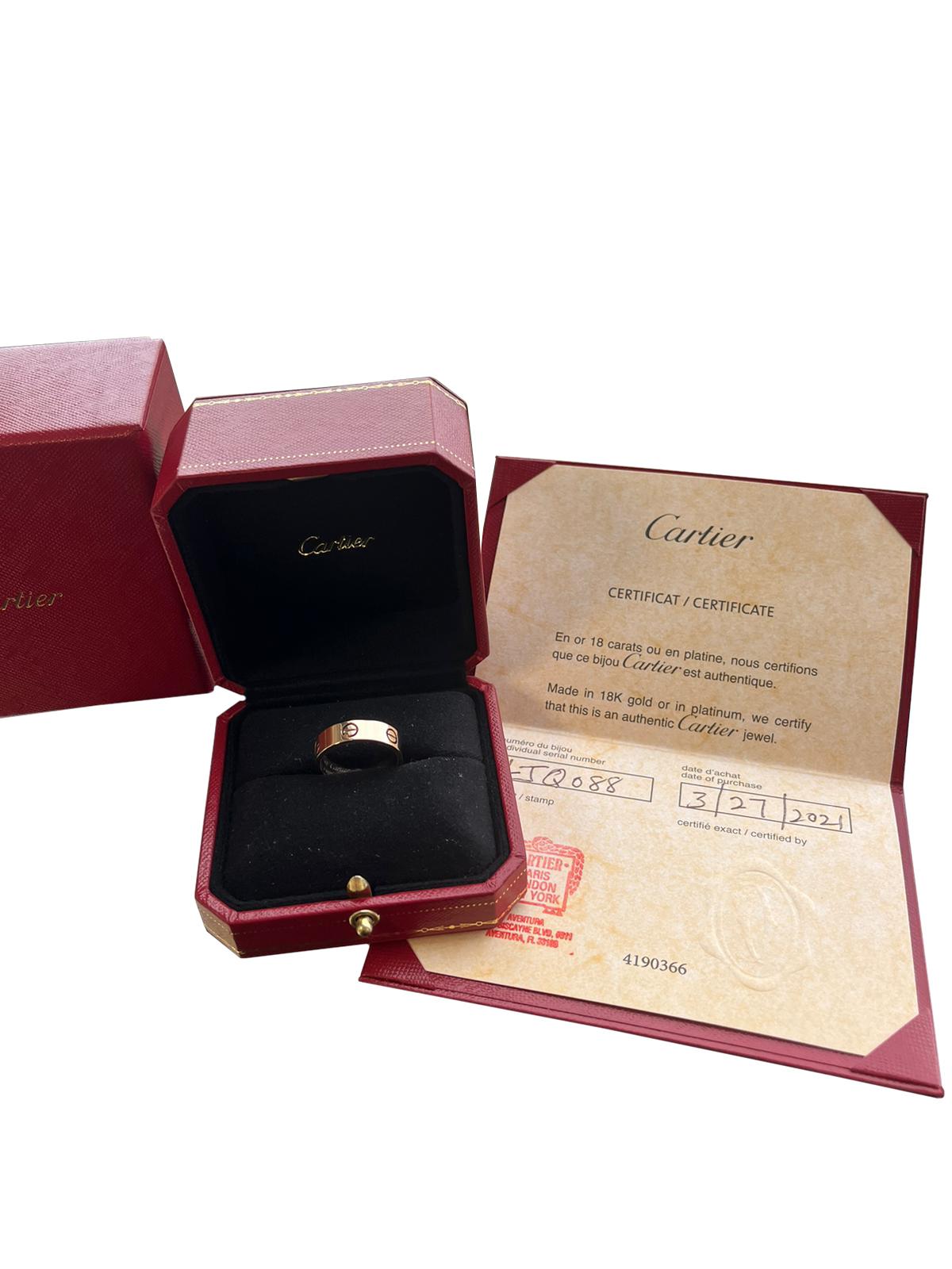Cartier Love Ring 57 Größe Ehering aus Roségold im Angebot 3