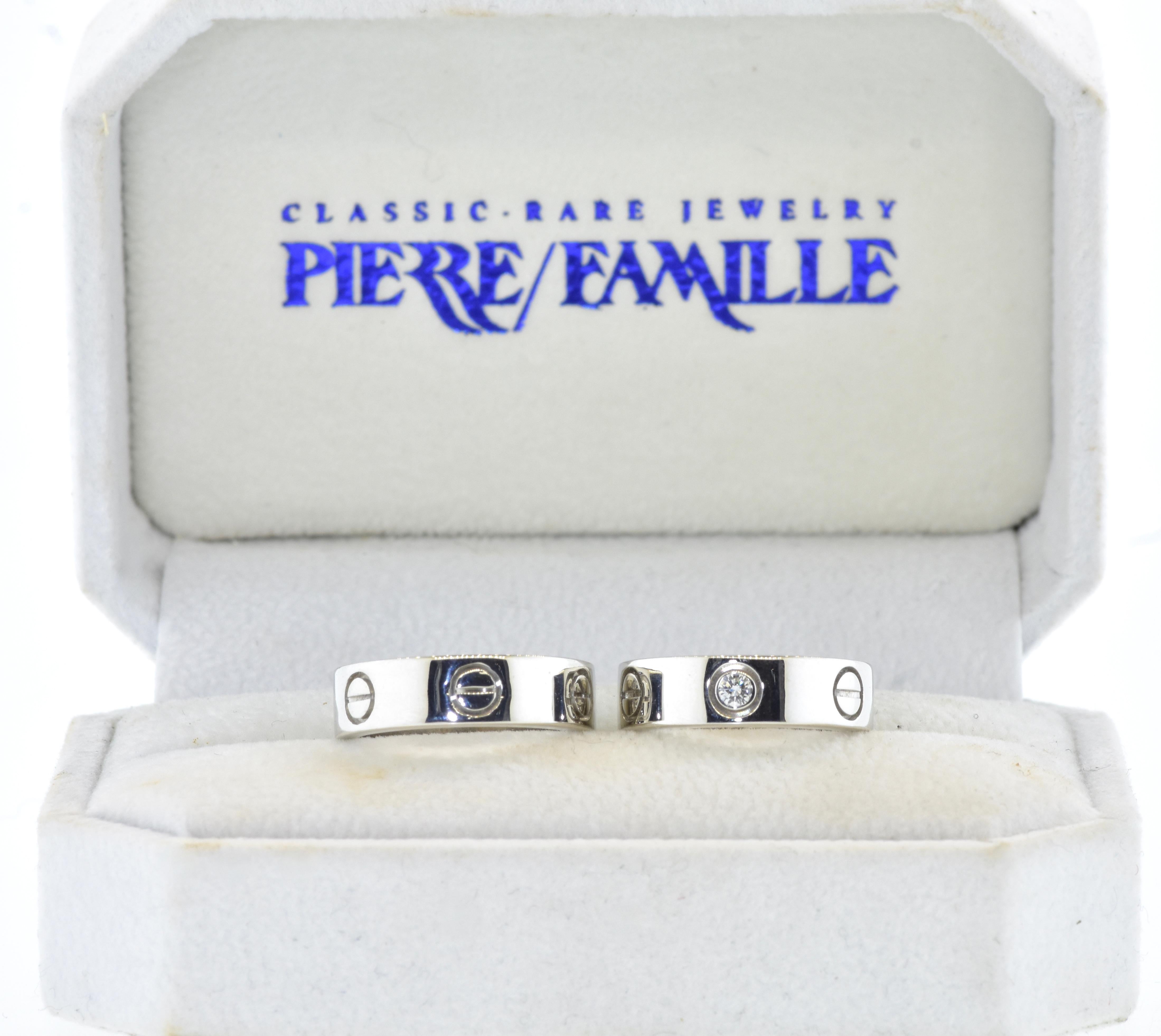 Cartier Love Ring, a matching pair in 18K white gold 3