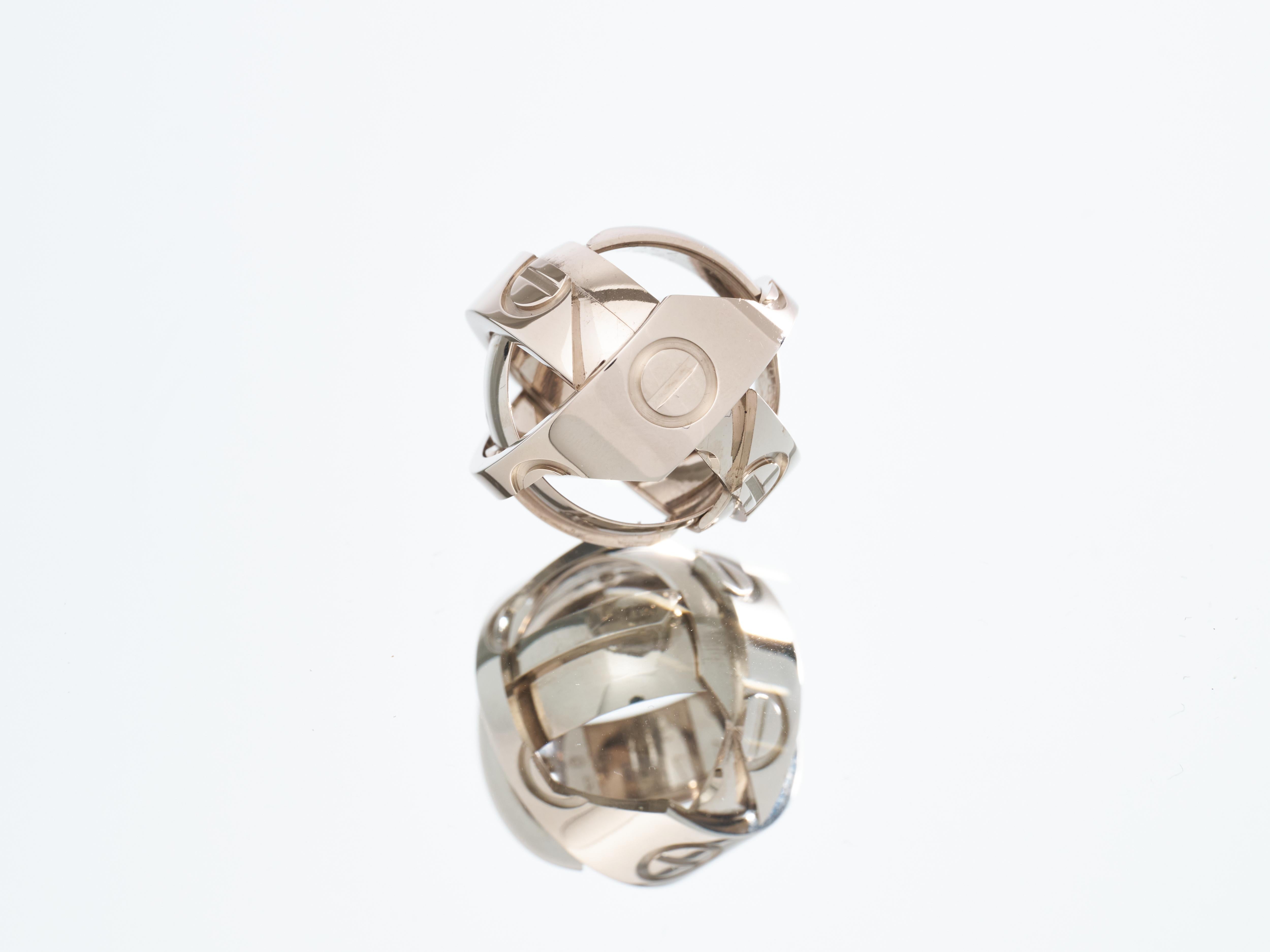 Cartier Love Ring Astro Pendant 18kt White Gold 1999 Limited Edition Box Paper For Sale 6
