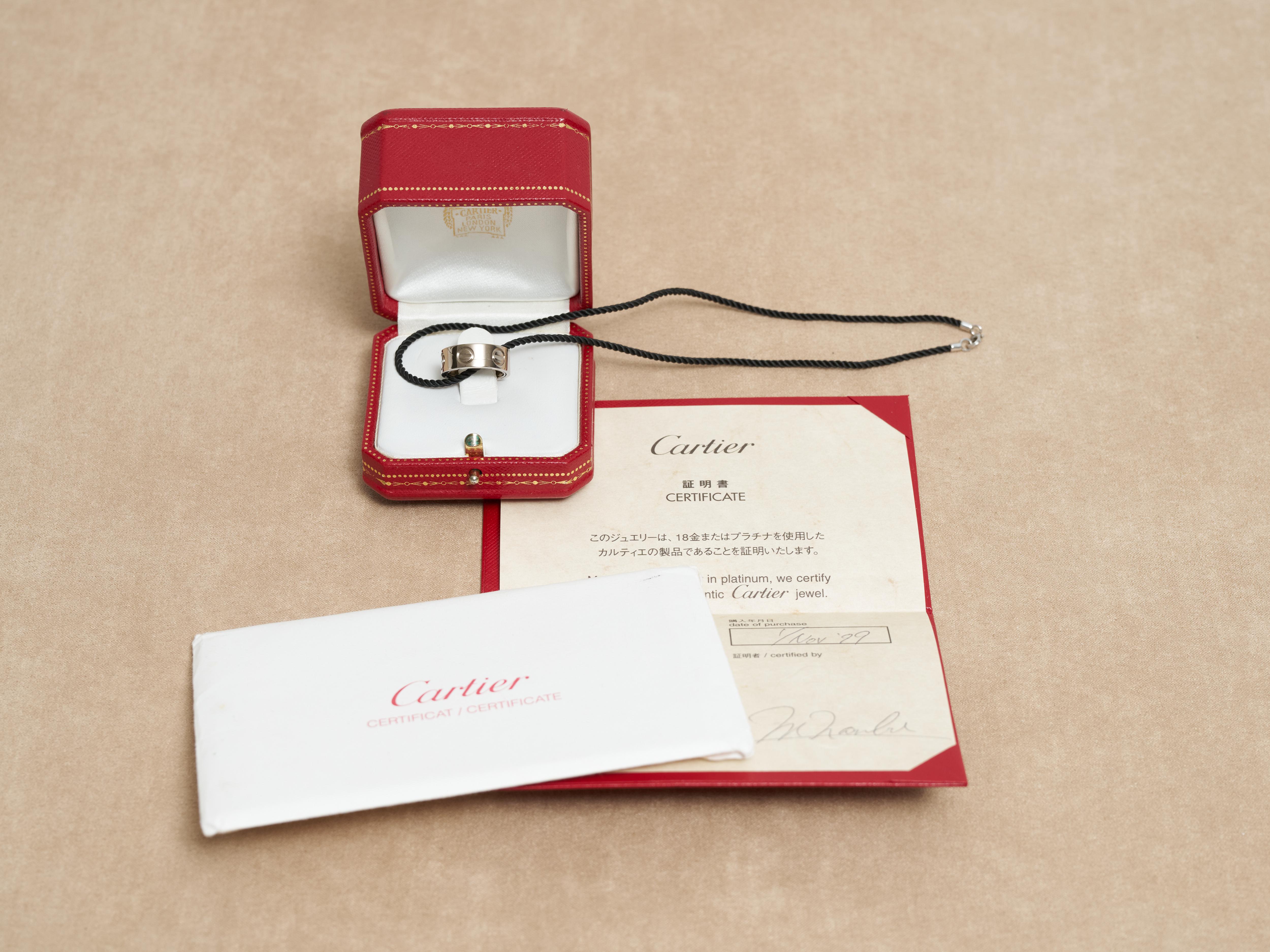 Cartier Love Ring Astro Pendant 18kt White Gold 1999 Limited Edition Box Paper For Sale 10