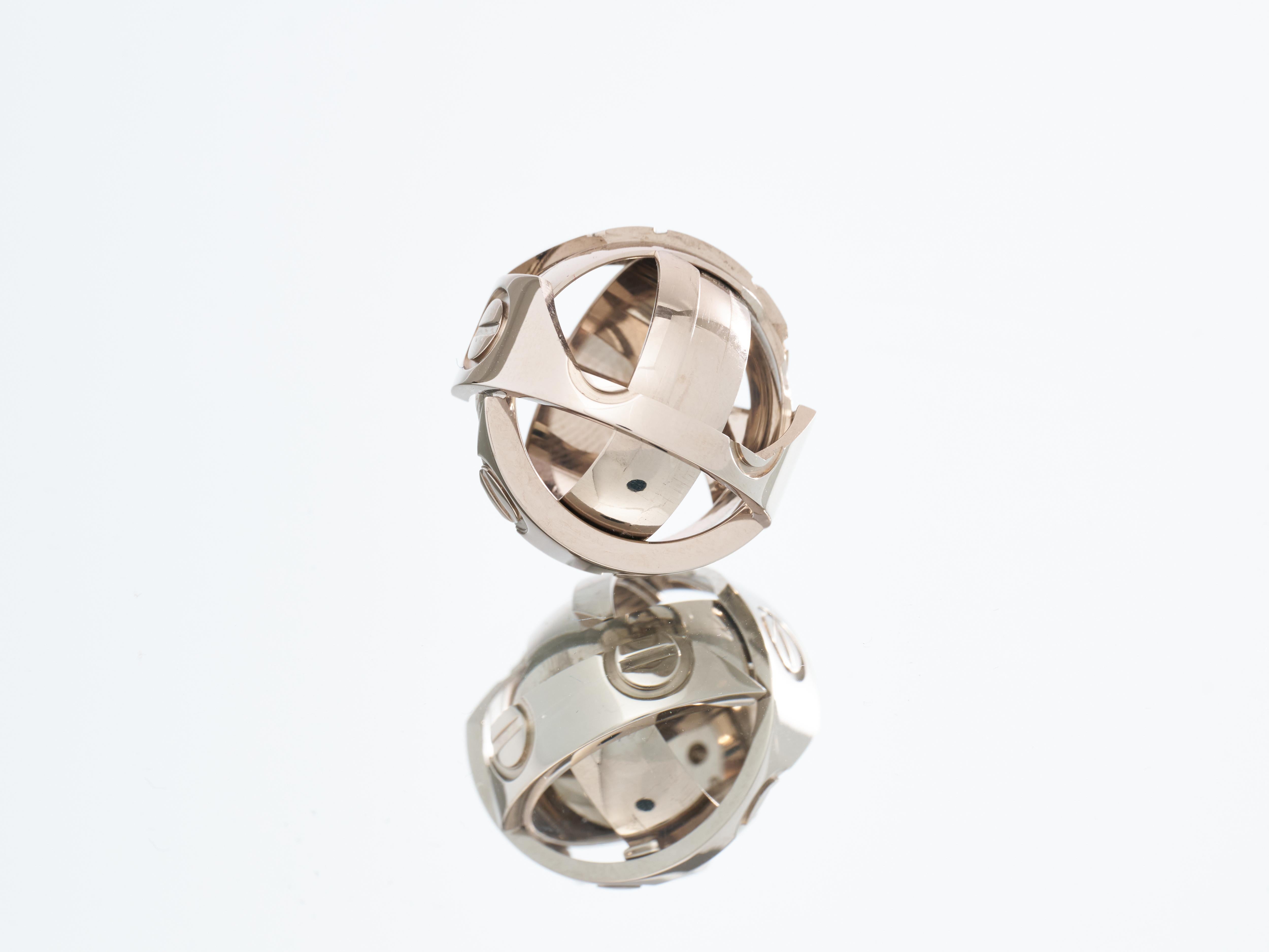Cartier Love Ring Astro Pendant 18kt White Gold 1999 Limited Edition Box Paper For Sale 3