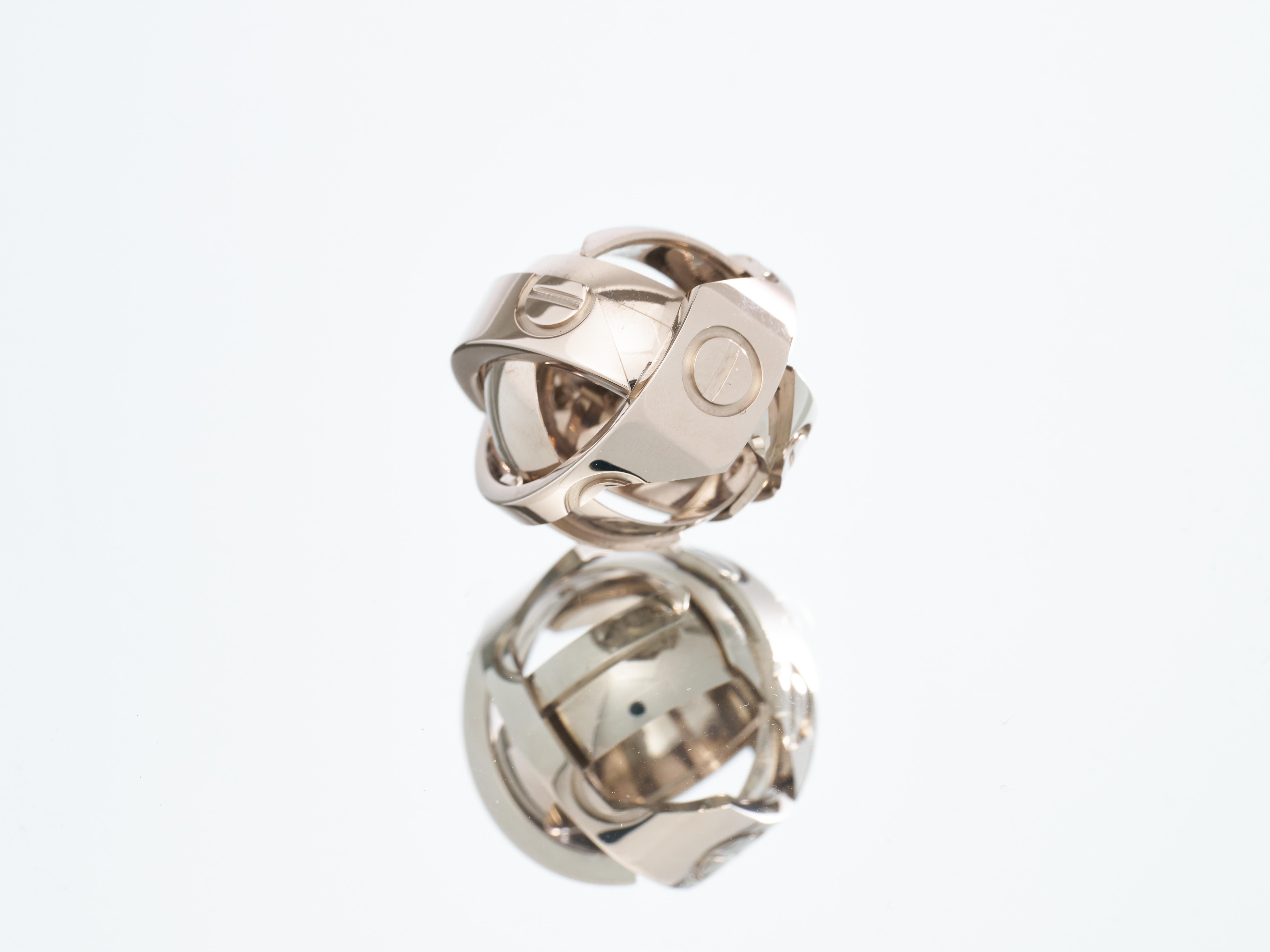 Cartier Love Ring Astro Pendant 18kt White Gold 1999 Limited Edition Box Paper For Sale 5