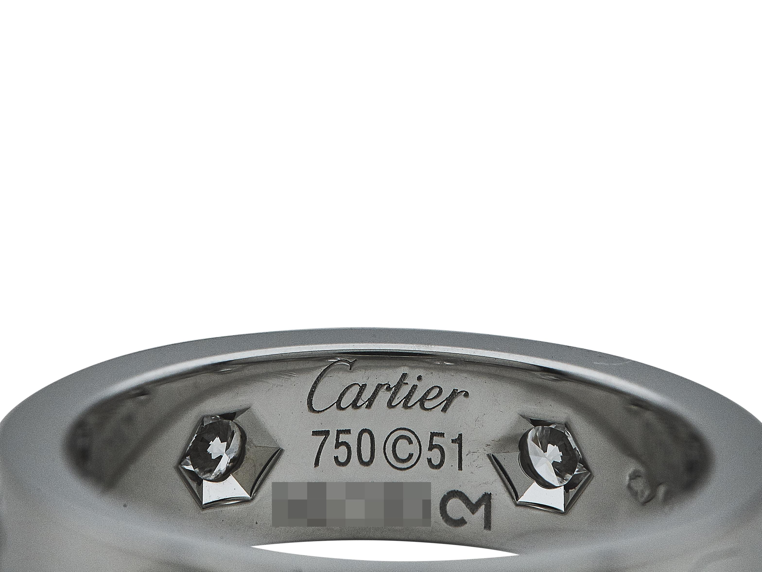 Round Cut Cartier Love Ring Classic Model 18K White Gold 6 Diamonds Size 51 For Sale