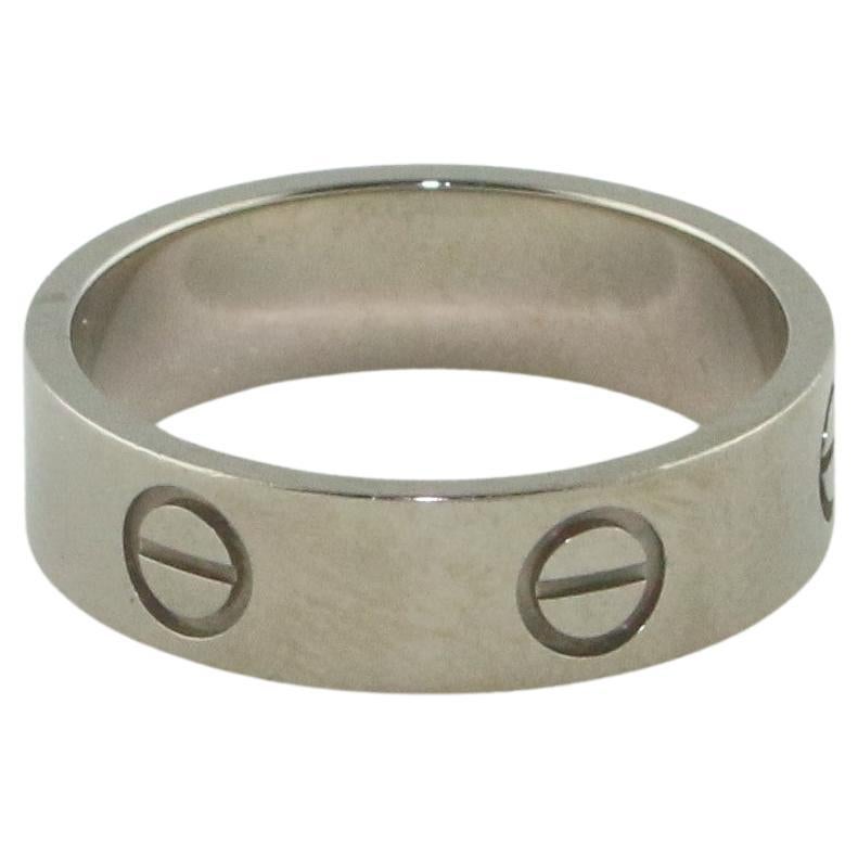Cartier Love Ring Classic Model 18K White Gold Size 56