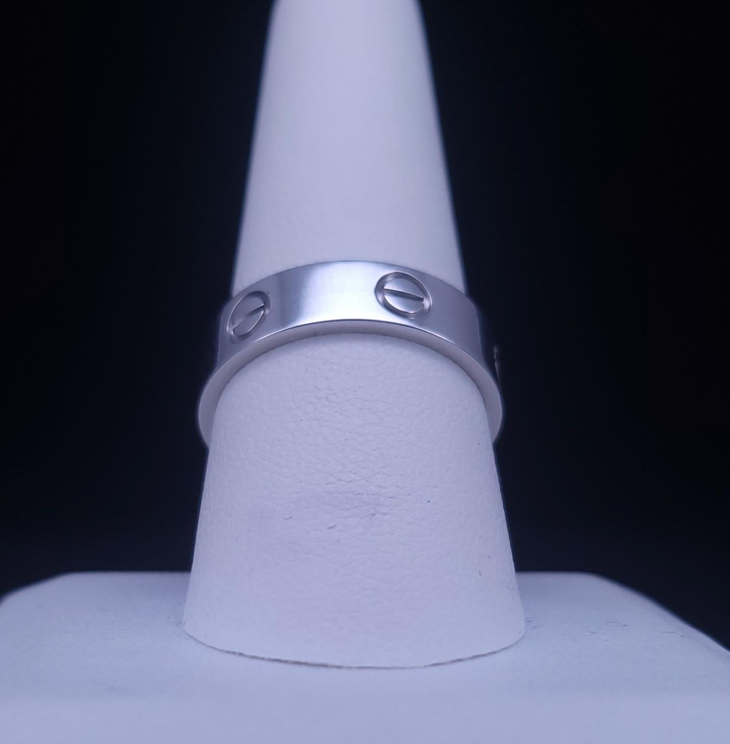 Cartier Love Ring Classic Modell 18k Weißgold Größe 60 im Angebot 4