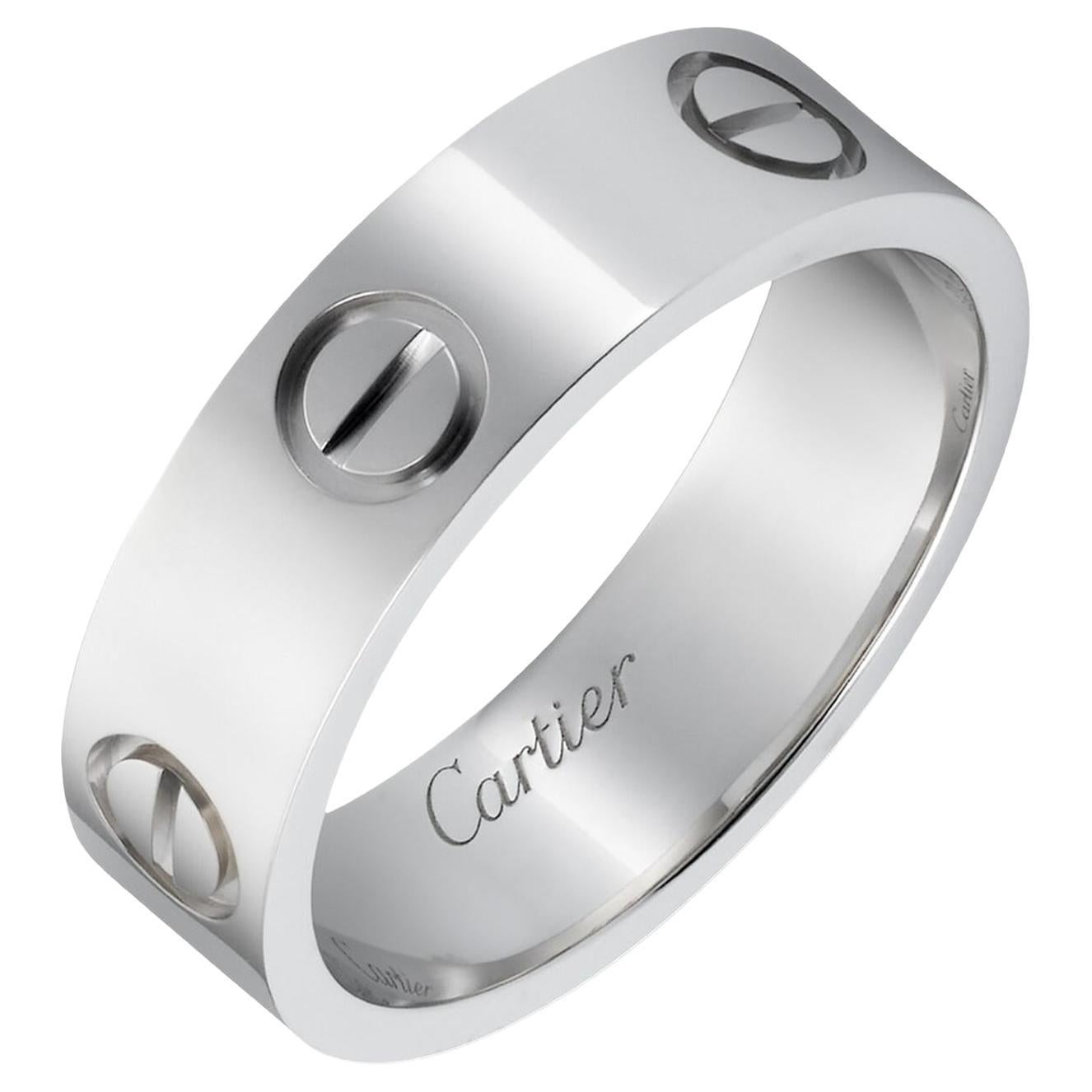 Cartier Love Ring Classic Model In Platinum Size 58
