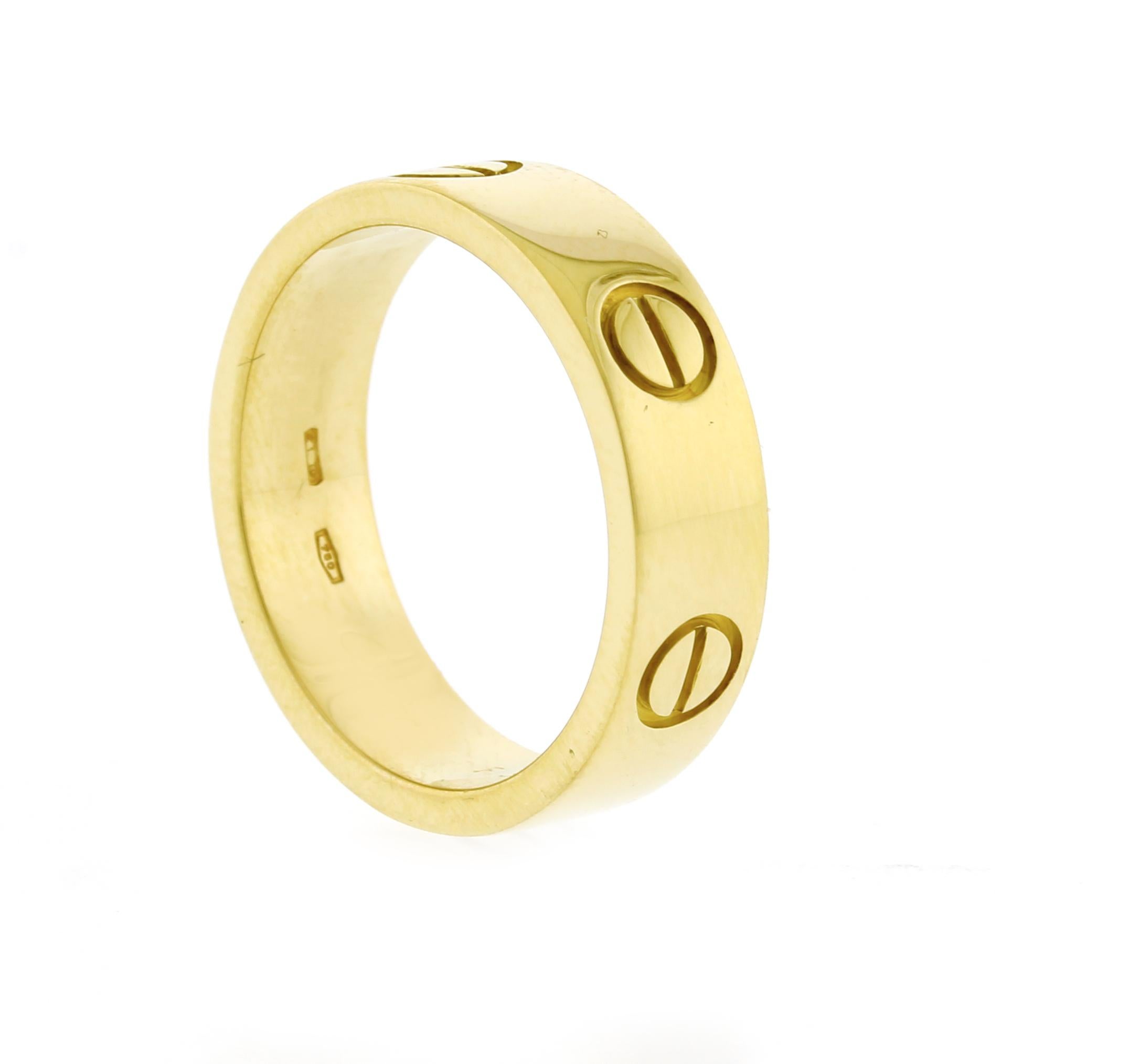 da uomo o donna Anello Cartier LOVE - Modello classico, oro giallo, 5,5 mm in vendita