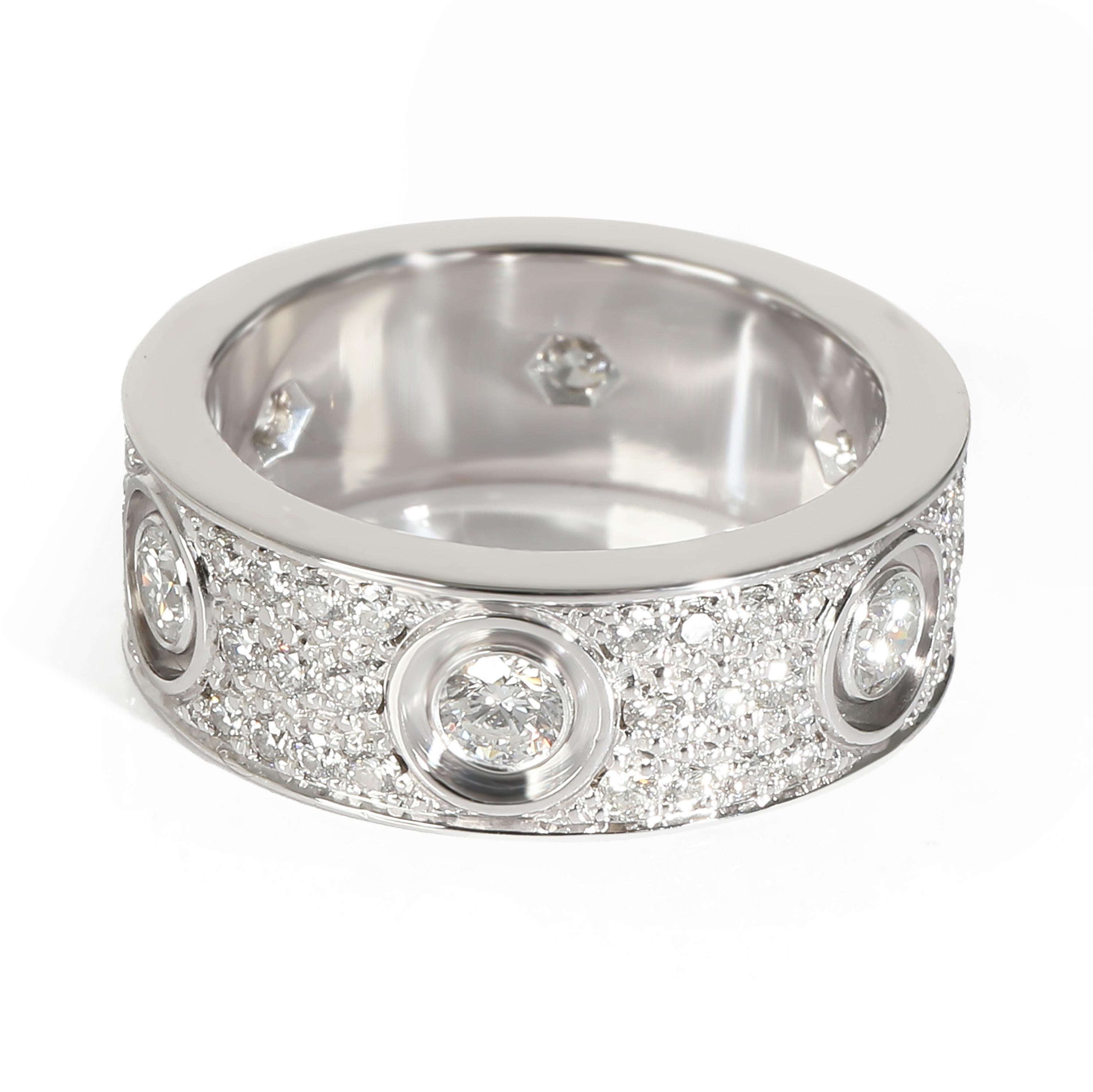 Anillo Cartier Love engastado con diamantes  en Oro Blanco de 18K 1.26 CTW

DETALLES PRINCIPALES
SKU: 137897
Título del listado: Anillo Cartier Love engastado con diamantes  en Oro Blanco de 18K 1.26 CTW
Descripción del estado: La colección Love de