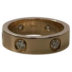 Cartier Love Ring Full Diamond Rose Gold Size 53 Box And Papers