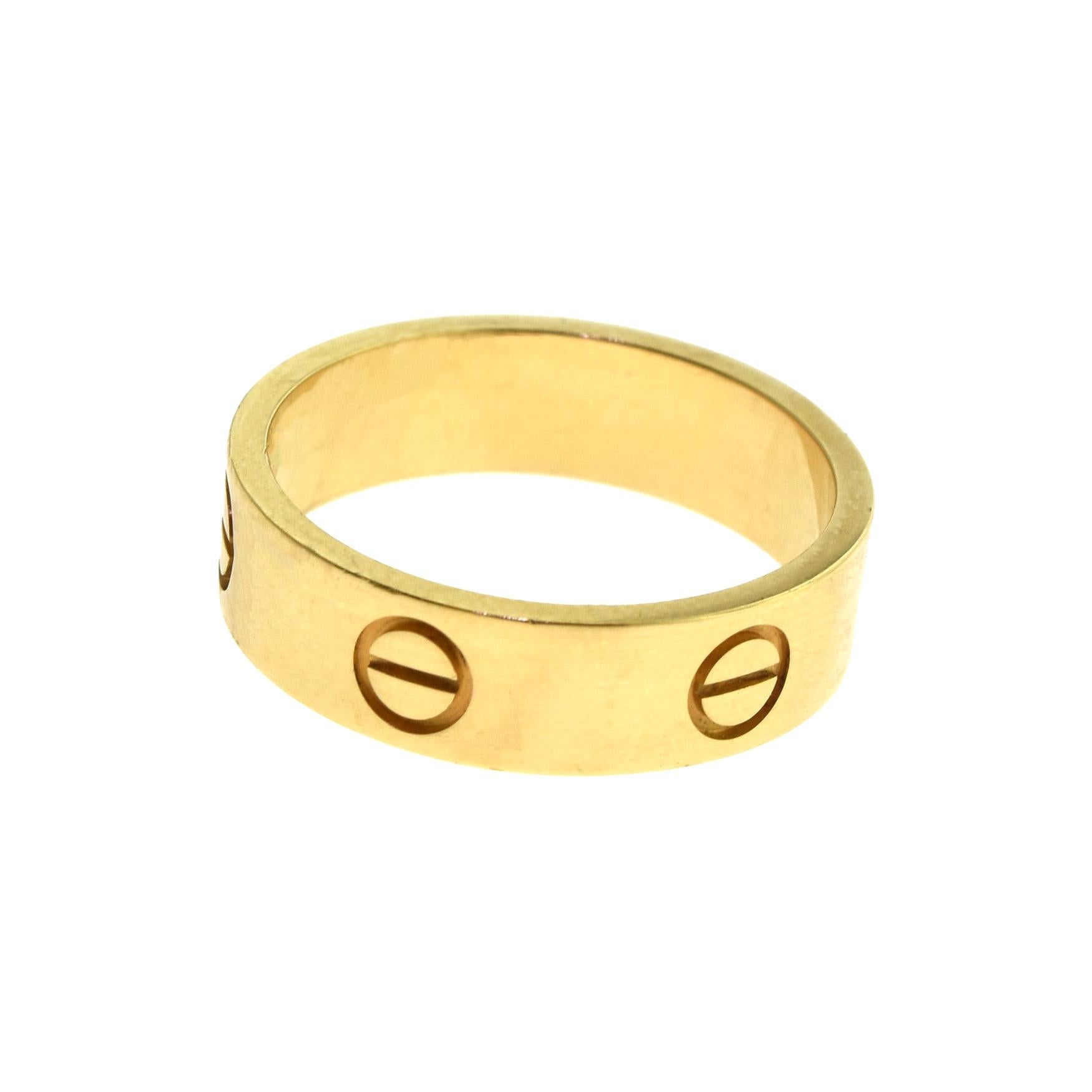 Cartier Love Ring in 18 Karat Yellow Gold Euro Ring