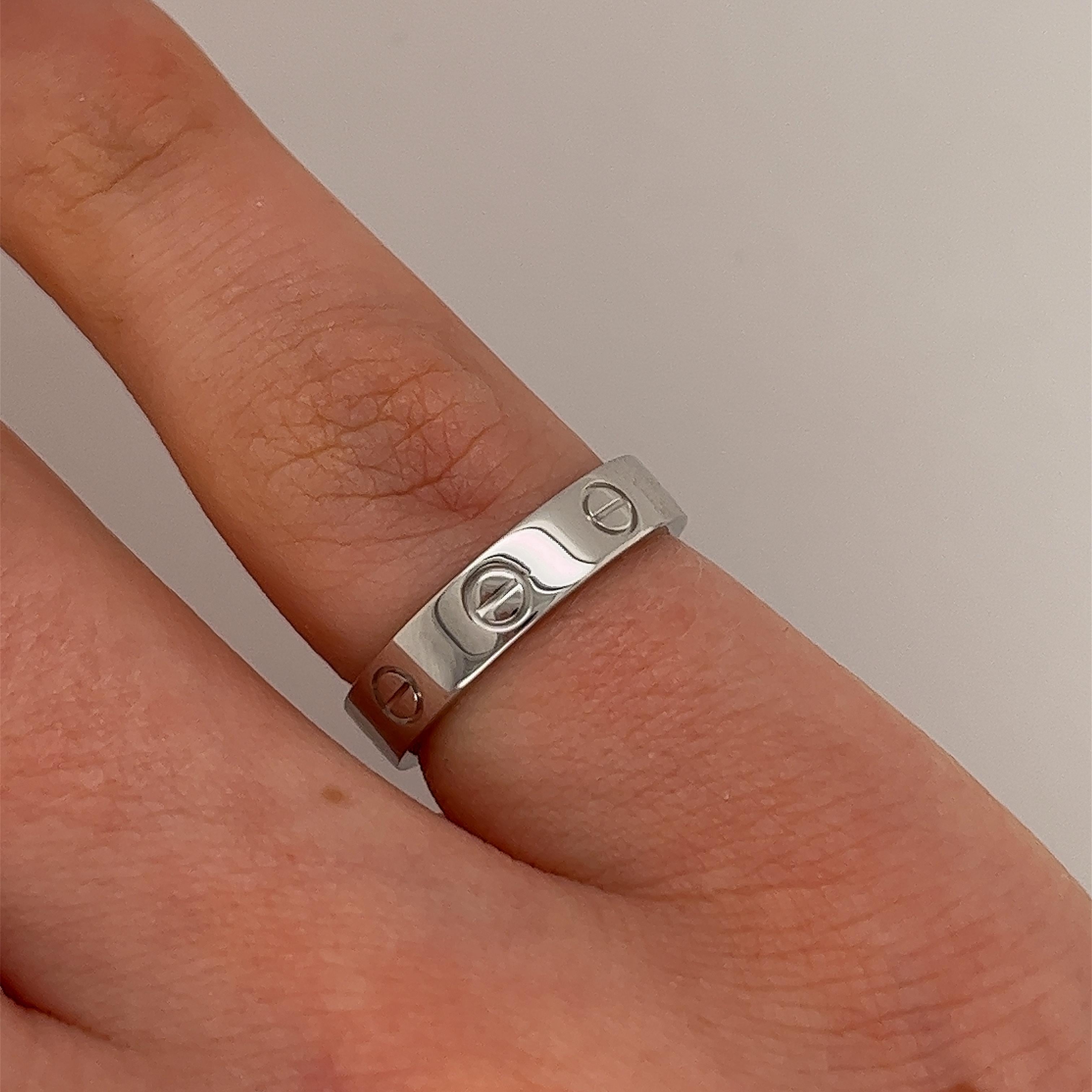 Cartier Love Ring in 18ct White Gold with 1 Round Brilliant Cut Diamond SIze 48 2