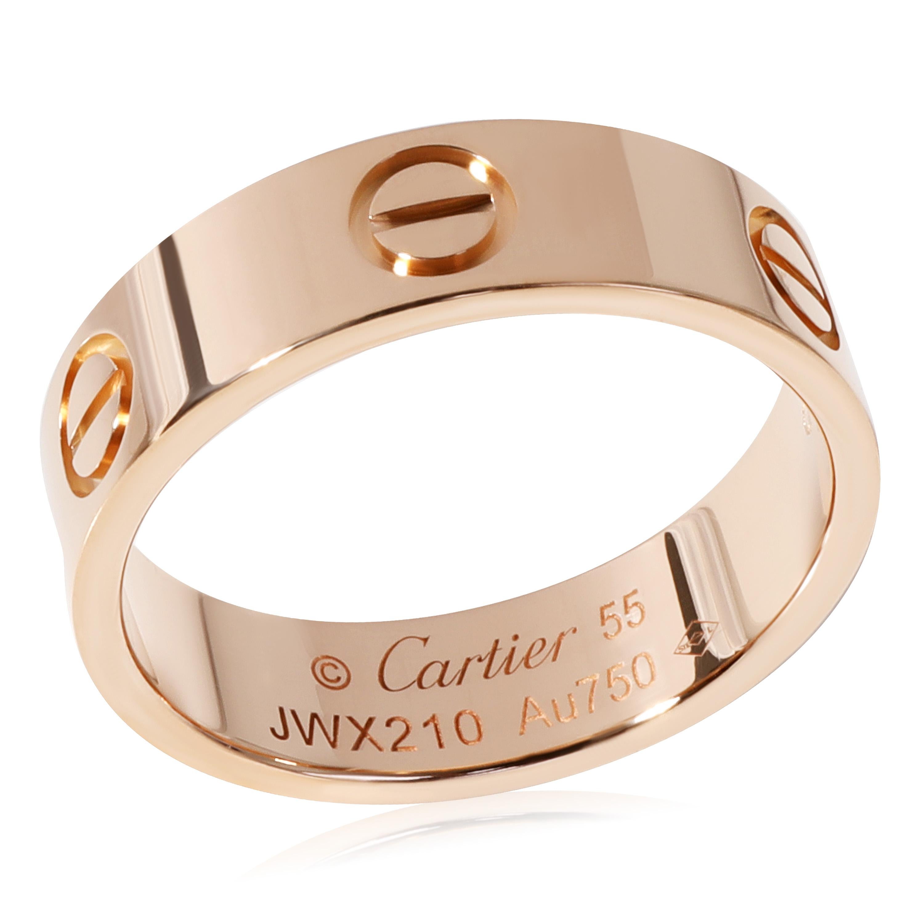 Cartier Love Ring in 18K Rose Gold

PRIMARY DETAILS
SKU: 119059
Listing Title: Cartier Love Ring in 18K Rose Gold
Condition Description: Retails for 1820 USD. In excellent condition and recently polished. Ring size is 7.25.Comes with Certificate of