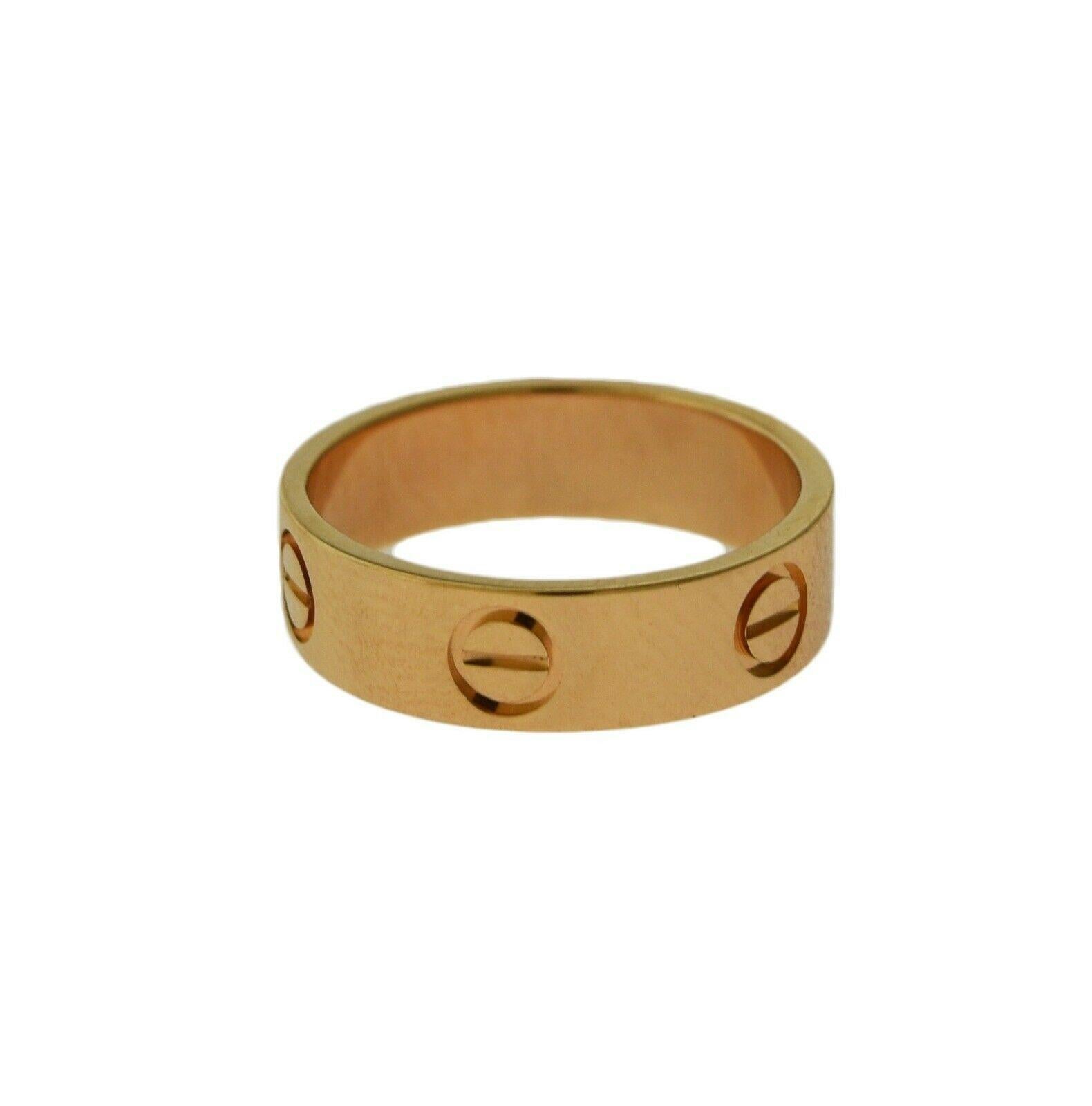 Women's or Men's Cartier Love Ring in 18 Karat Rose Gold, Ring