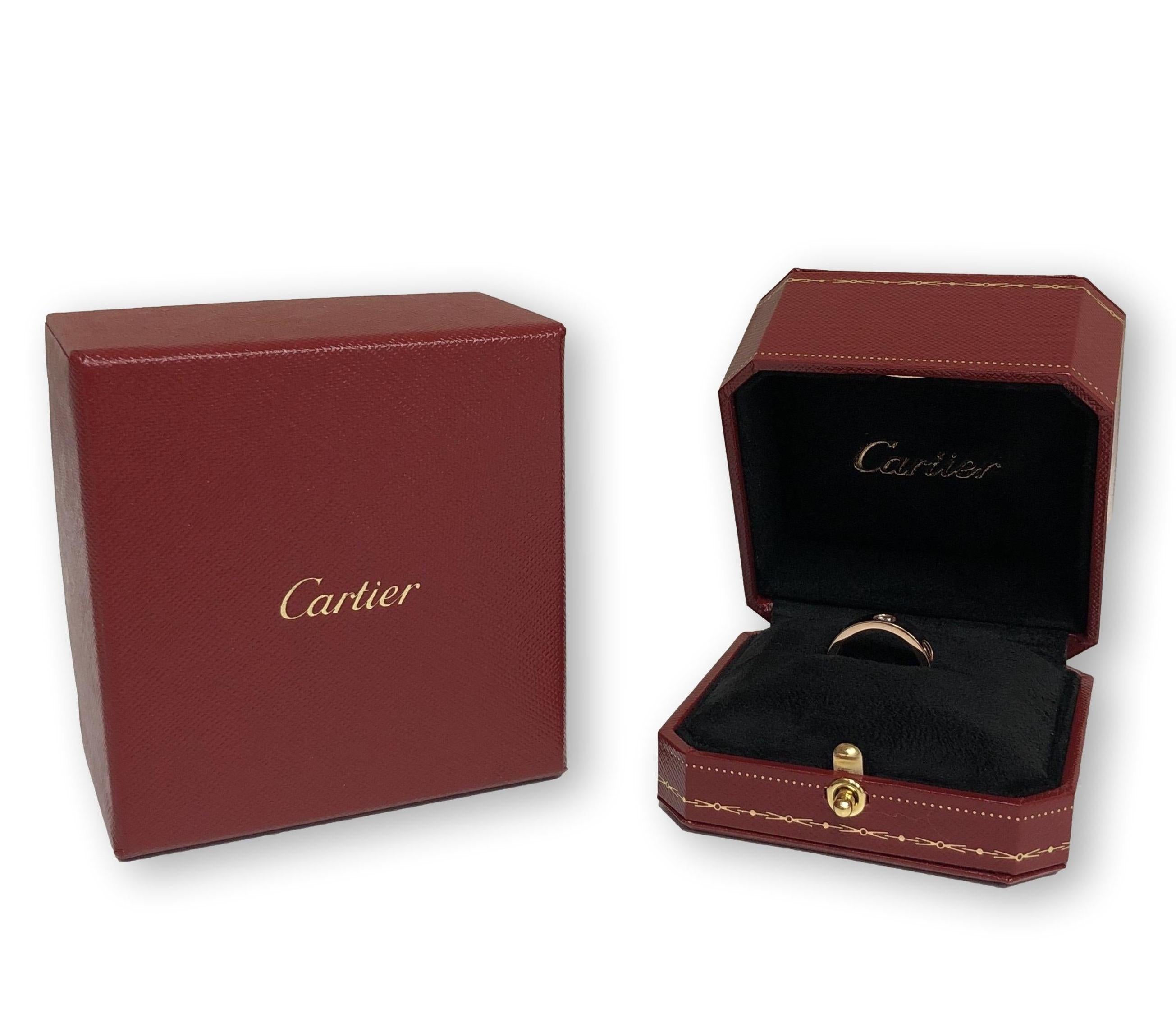 Modern Cartier Love Ring in 18K Rose Gold with 3 Diamonds