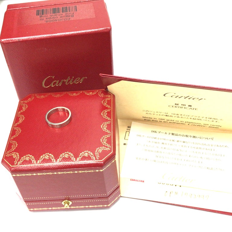 Women's Cartier Love Ring in 18K White Gold For Sale