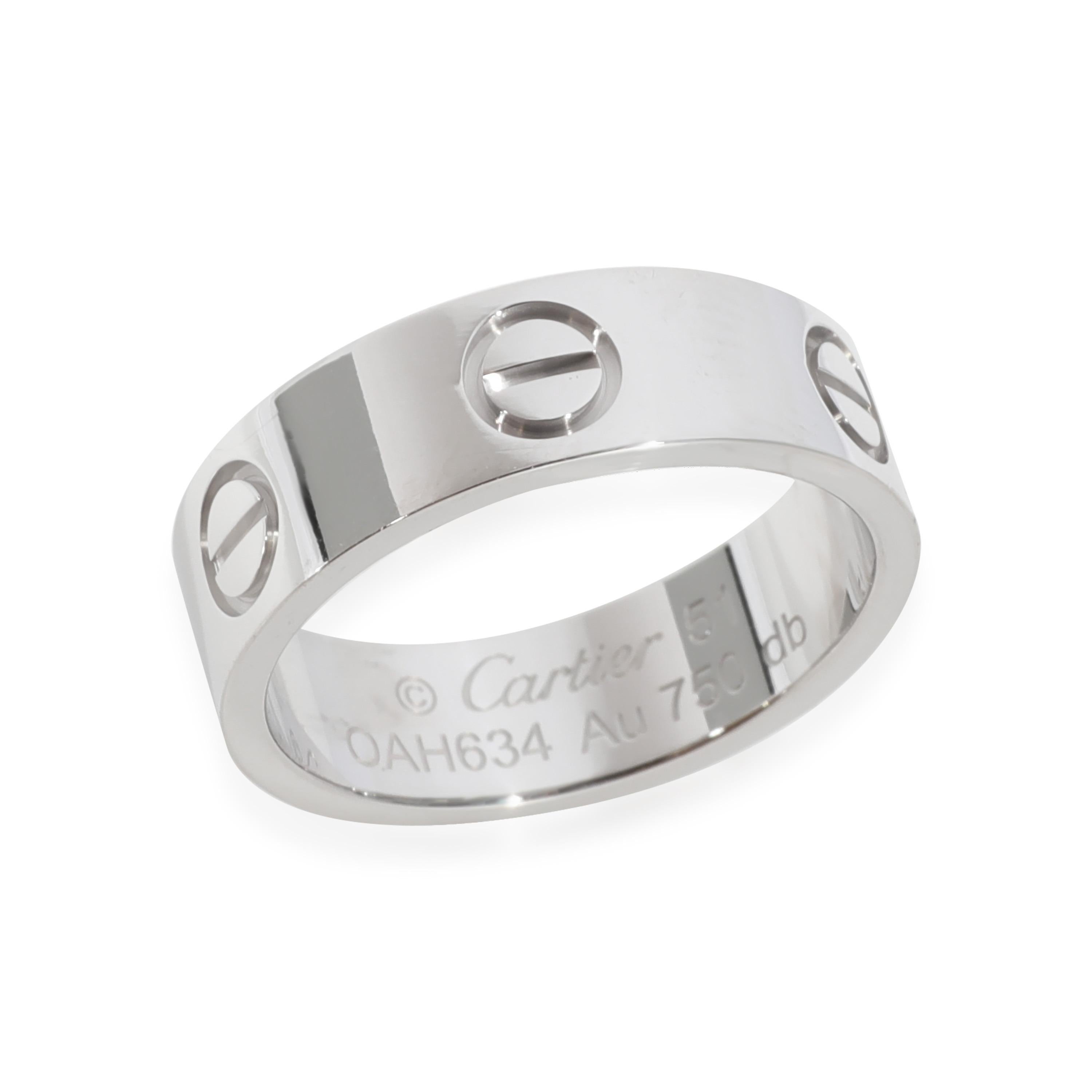 Women's or Men's Cartier Love Ring in 18k White Gold