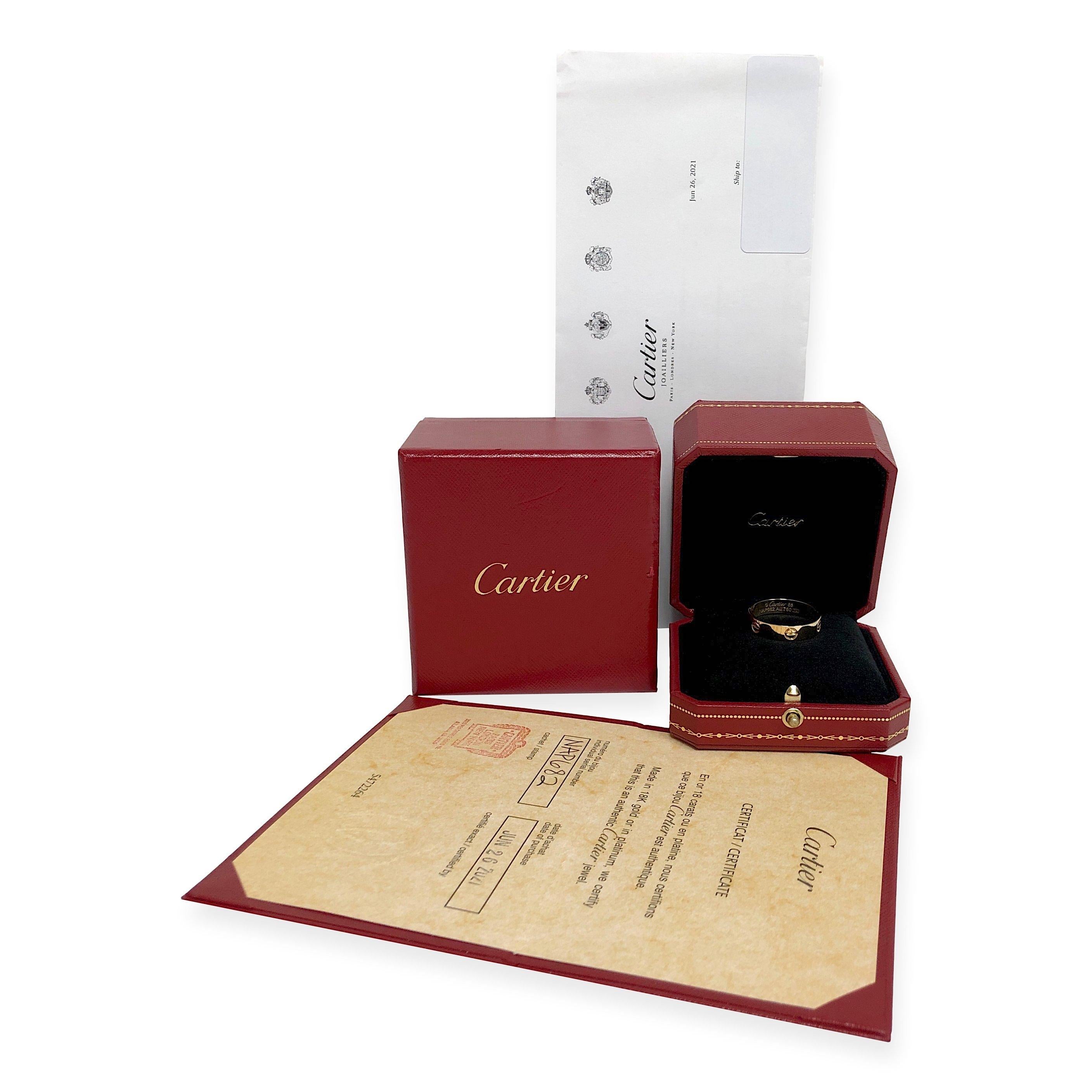 Modern Cartier Love Ring in 18K Yellow Gold 5.5mm Size 68 (12.25)