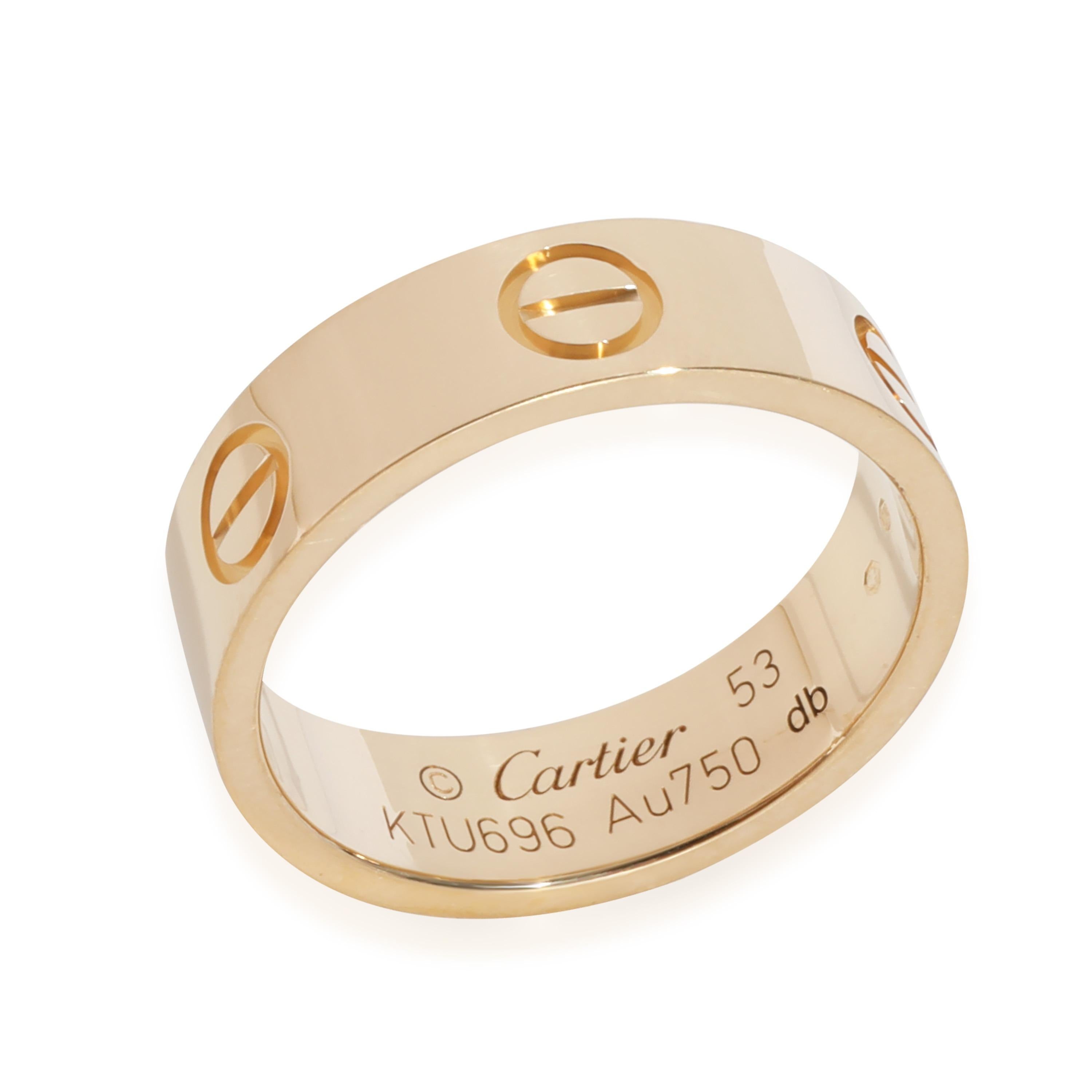 Cartier Love Ring in 18k Yellow Gold

PRIMARY DETAILS
SKU: 128968
Listing Title: Cartier Love Ring in 18k Yellow Gold
Condition Description: Cartier's Love collection is the epitome of iconic, from the recognizable designs to the history behind the