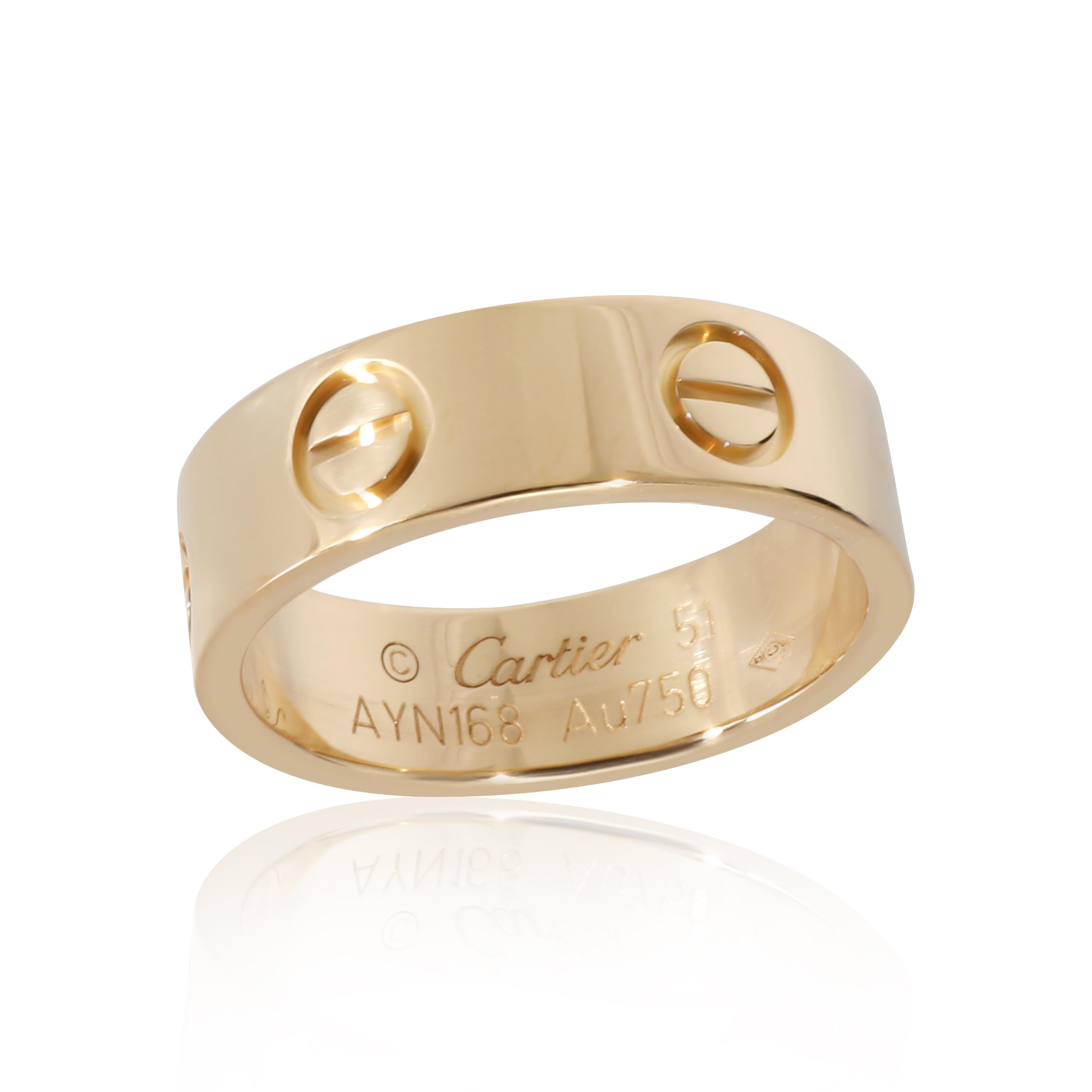 Cartier Love Ring in 18k Yellow Gold For Sale at 1stDibs