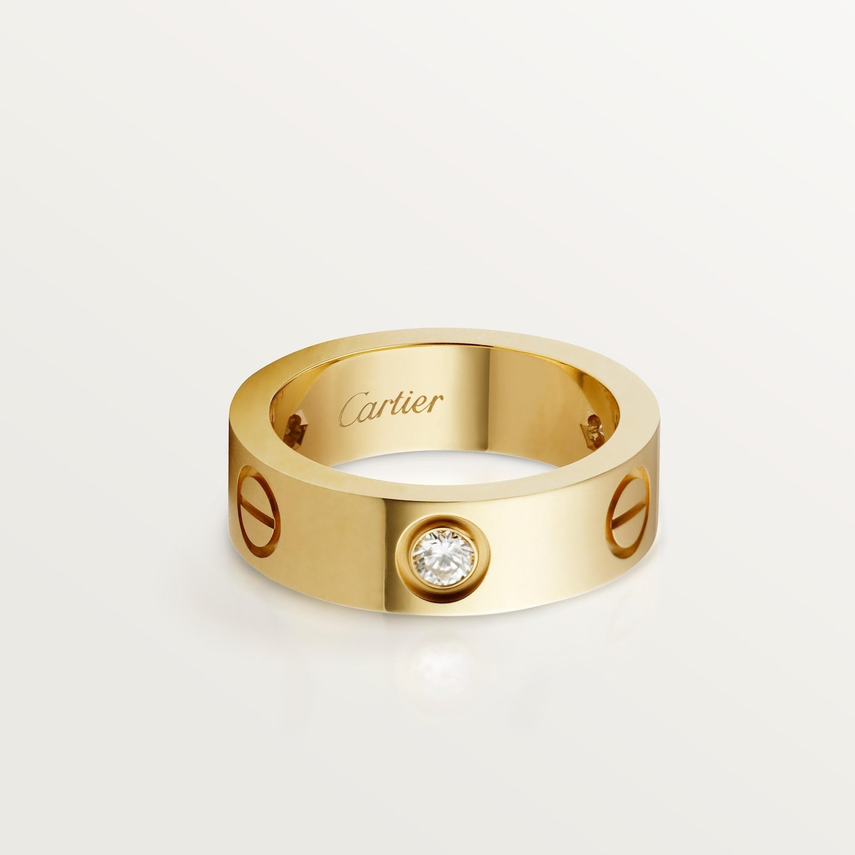 Cartier Love ring , classic, yellow  gold 750/1000 with box and papers 
The LOVE collection began with the iconic bracelet created in New York in 1969. An expression of Cartier's design vision, this oval bracelet can be identified by its radical,