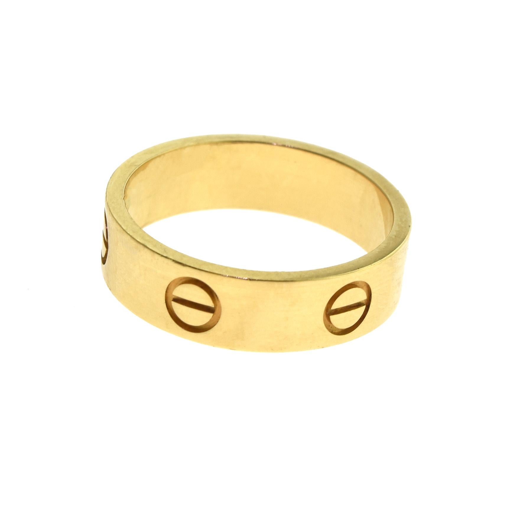 Brilliance Jewels, Miami
Questions? Call Us Anytime!
786,482,8100

Ring Size: 55 (euro) ;  7 (US)

Designer: Cartier

Collection: LOVE

Style: Band Ring

Metal: Yellow Gold

Metal Purity: 18k

Band Width: 5.53 mm

Total Item Weight (grams):