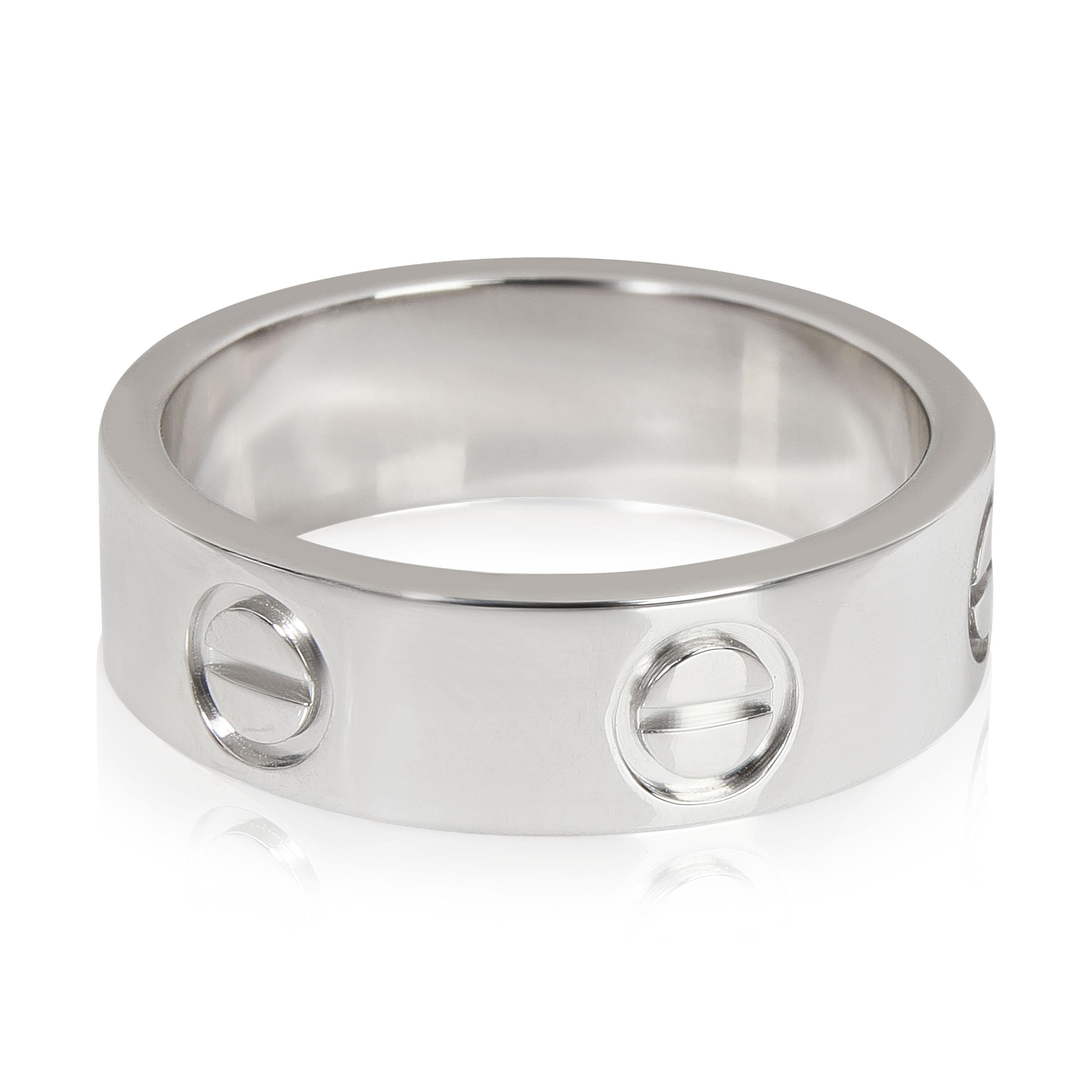 Cartier Love Ring in Platinum

PRIMARY DETAILS
SKU: 114038
Listing Title: Cartier Love Ring in Platinum
Condition Description: Retails for 4000 USD. In excellent condition and recently polished. Ring size is 50.Comes with Certificate of