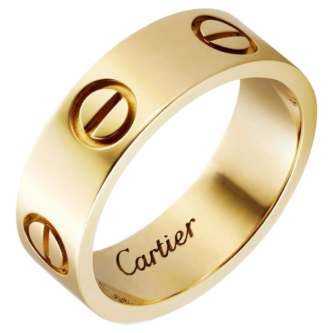 Cartier Love Ring in Yellow Gold 55 Size Wedding Band For Sale