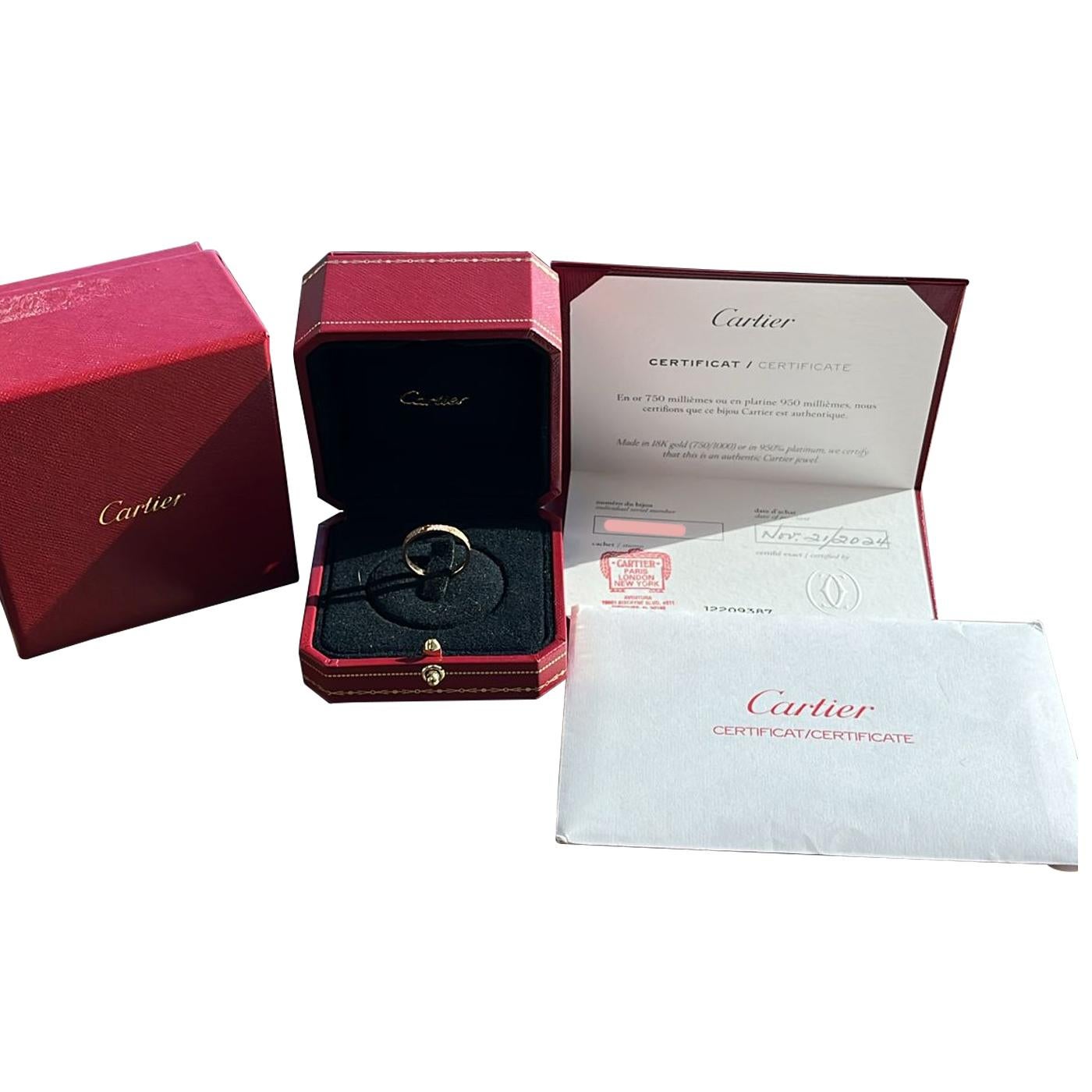Anillo Cartier Love Mini Modelo 72 Diamantes pavé talla brillante Oro rosa Talla 55 en Nuevo estado para la venta en Aventura, FL