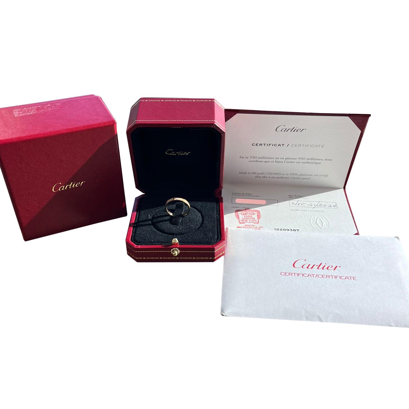 De las mujeres Anillo Cartier Love Mini Modelo 72 Diamantes pavé talla brillante Oro rosa Talla 55 en venta
