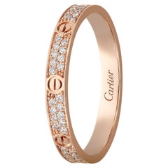 Cartier Love Ring Mini Modell 72 Brillantschliff Paved Diamanten Roségold Größe 55