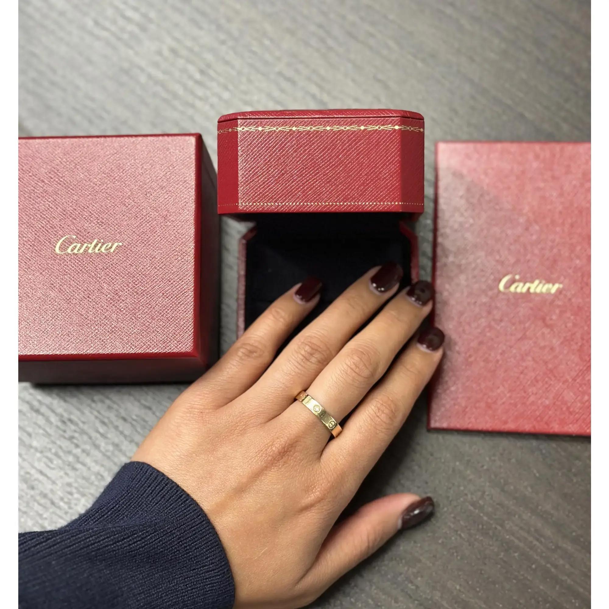 Cartier Anello dell'amore con un diamante modello piccolo in oro rosa 18 carati misura 60 In condizioni ottime in vendita a New York, NY