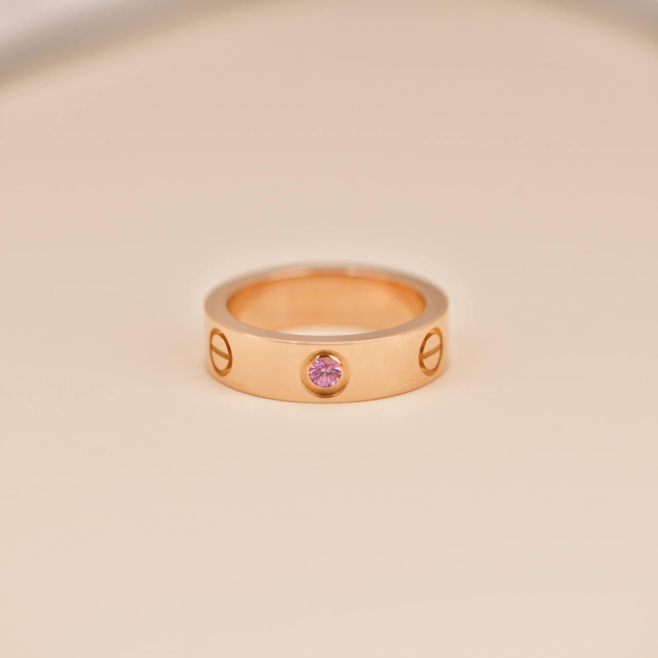Cartier Love Ring Rose Gold with Pink Sapphires 1