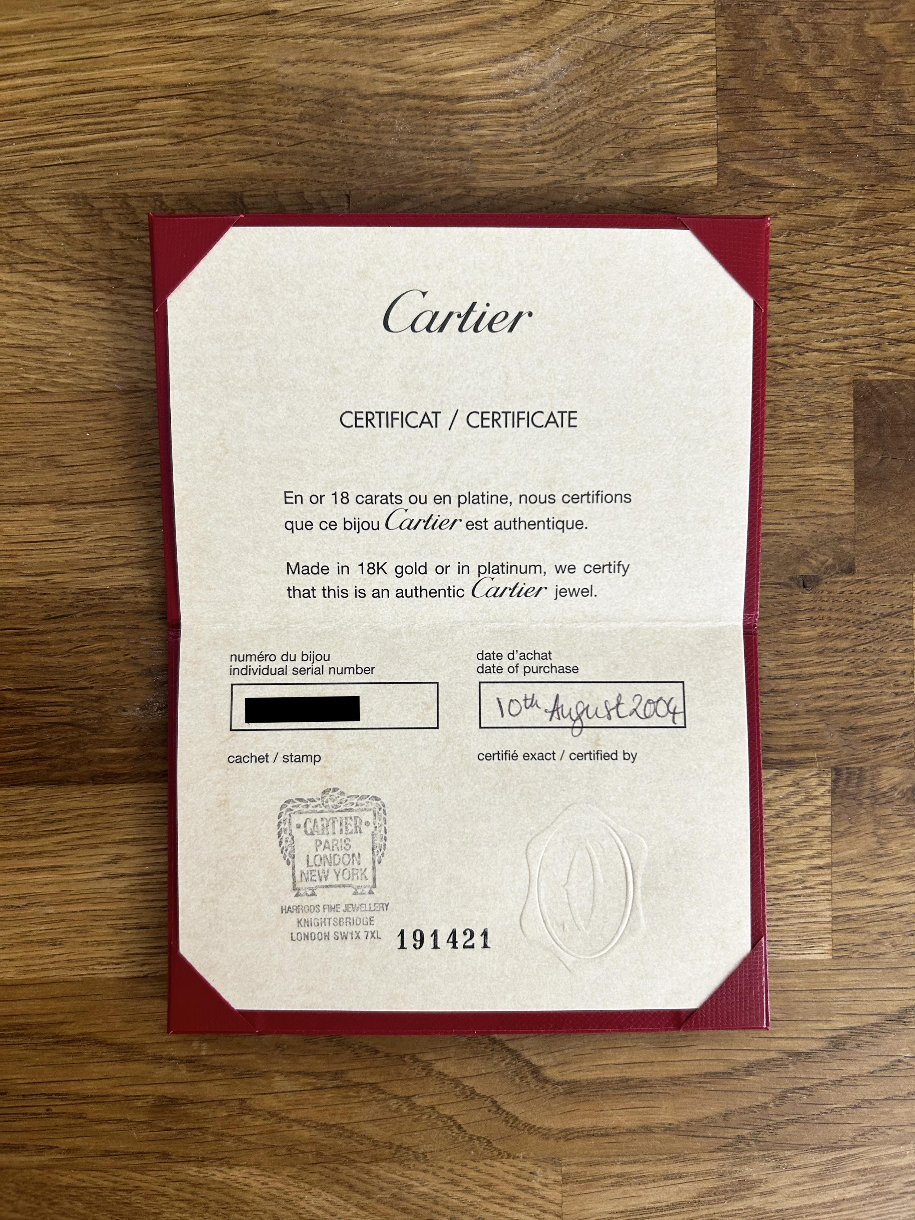 Cartier LOVE Ring Size N (54) In Excellent Condition In London, GB