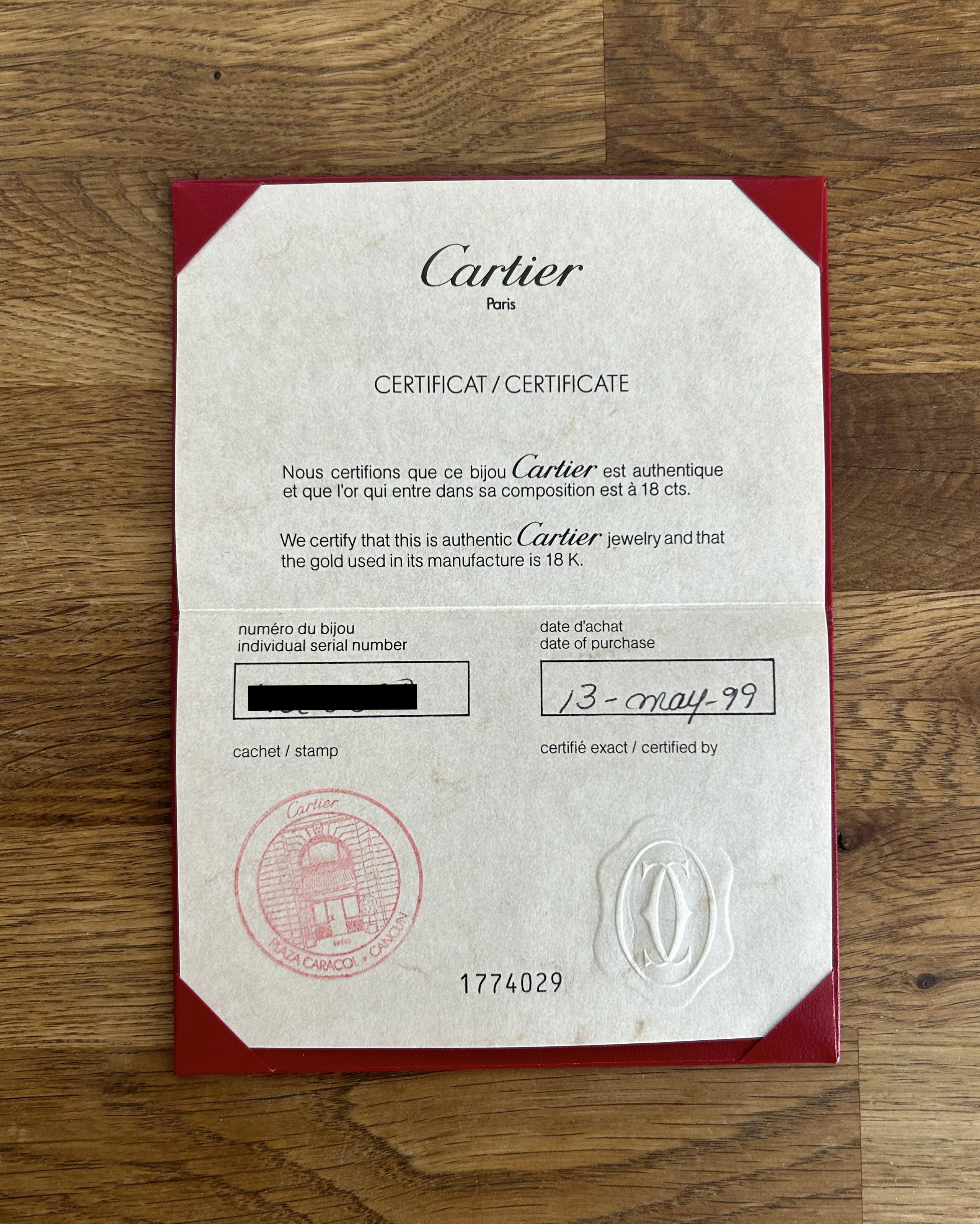 Cartier LOVE Ring Größe S (60) im Zustand „Gut“ in London, GB