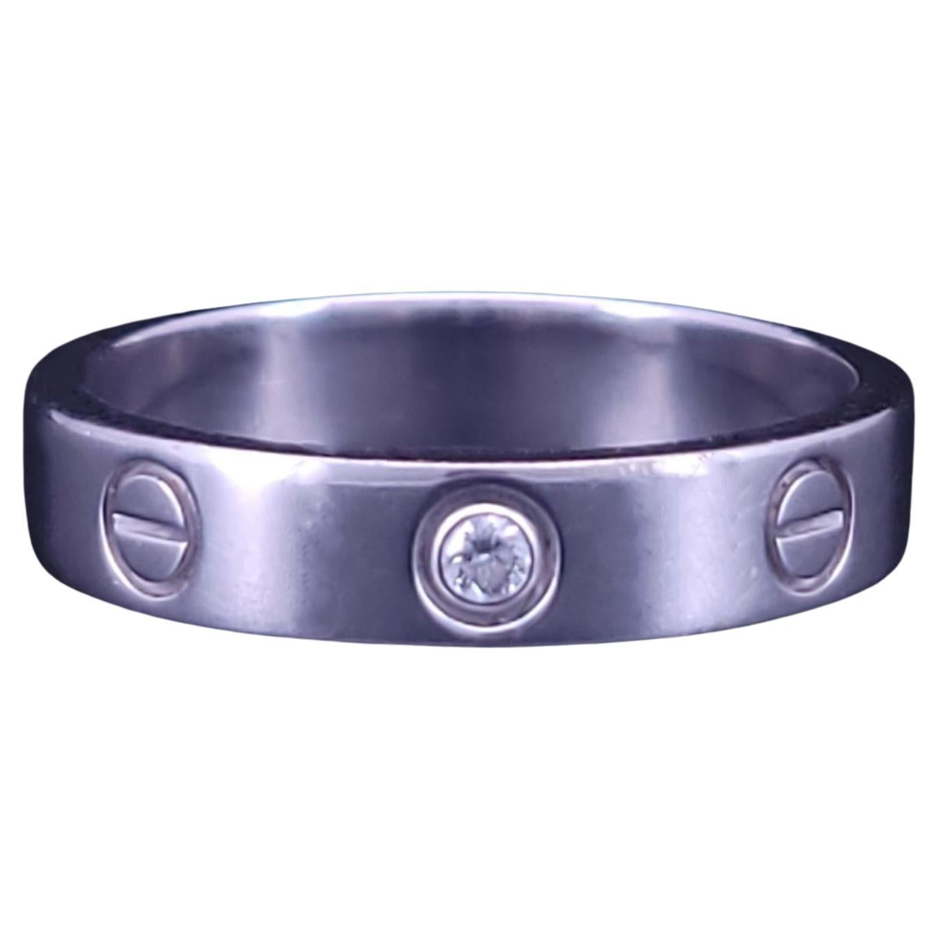 Cartier Love Ring Small 1 Diamond 18K White Gold