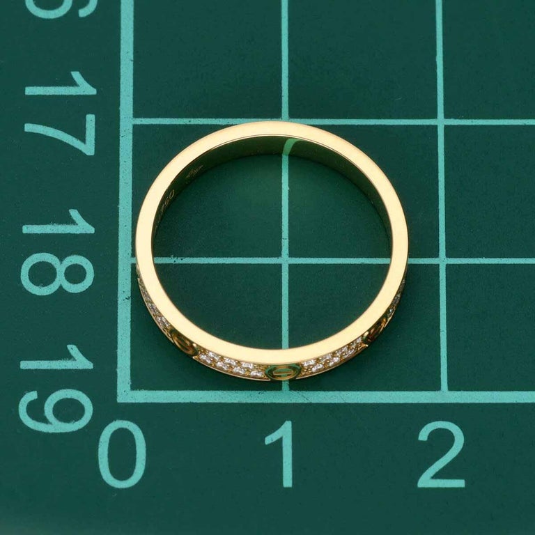Cartier Diamonds 0.19ct 18K Yellow Gold Mini Love Ring Small US 4 