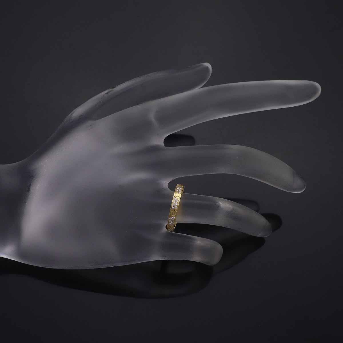 Cartier Diamonds 0.19ct oro giallo 18K Mini Love Ring Small US 4 In condizioni buone in vendita a Tokyo, JP