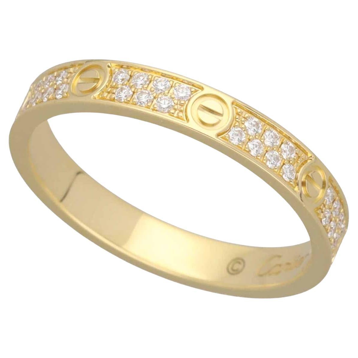 Cartier Diamonds 0.19ct oro giallo 18K Mini Love Ring Small US 4 in vendita