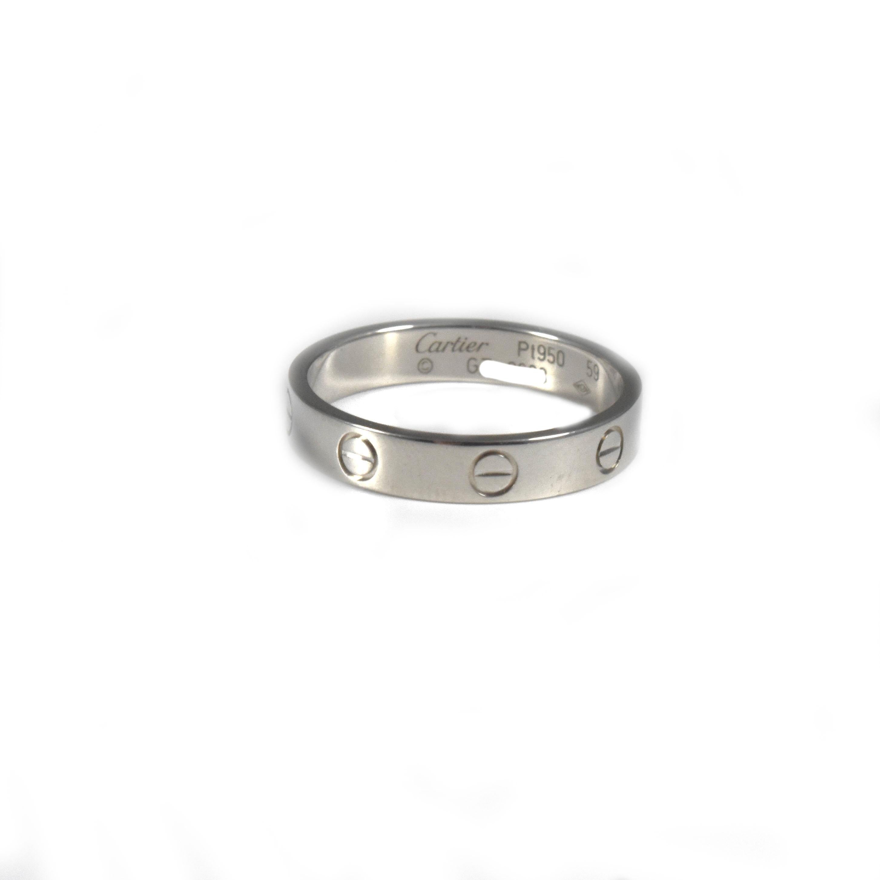 Cartier LOVE Ring or Wedding Band in Platinum at 1stDibs