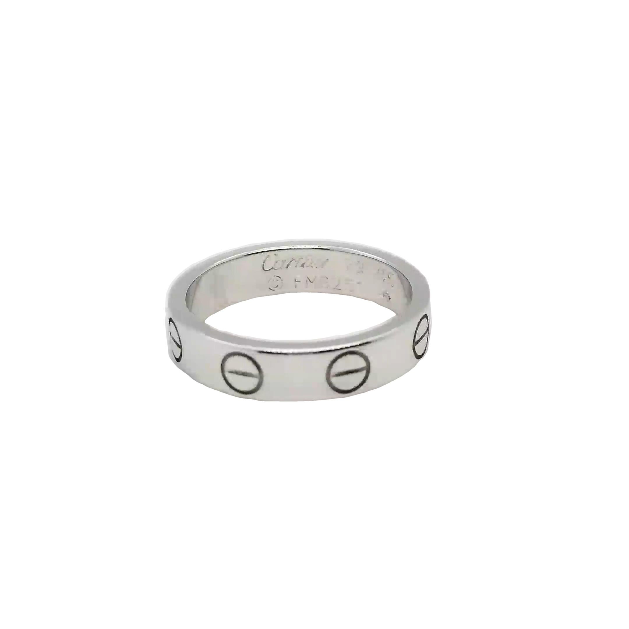 Contemporary Cartier Love ring white gold 3.6mm model number B4085152 For Sale