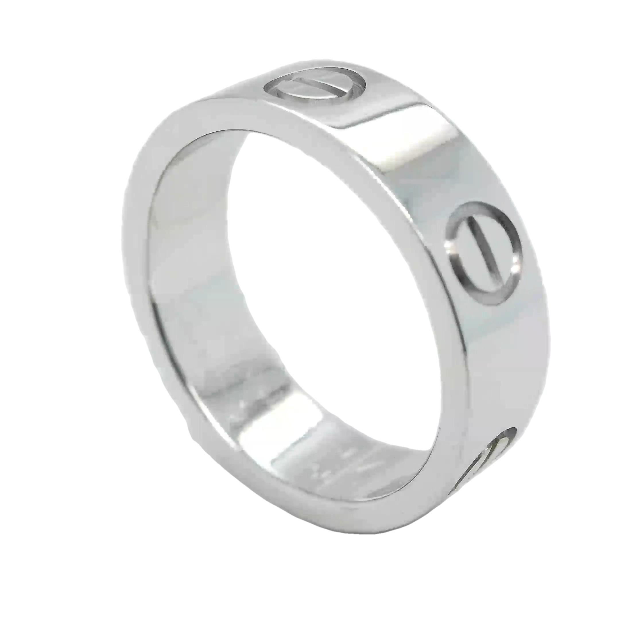 Contemporary Cartier Love ring White gold 5.5mm model number B4084752 For Sale
