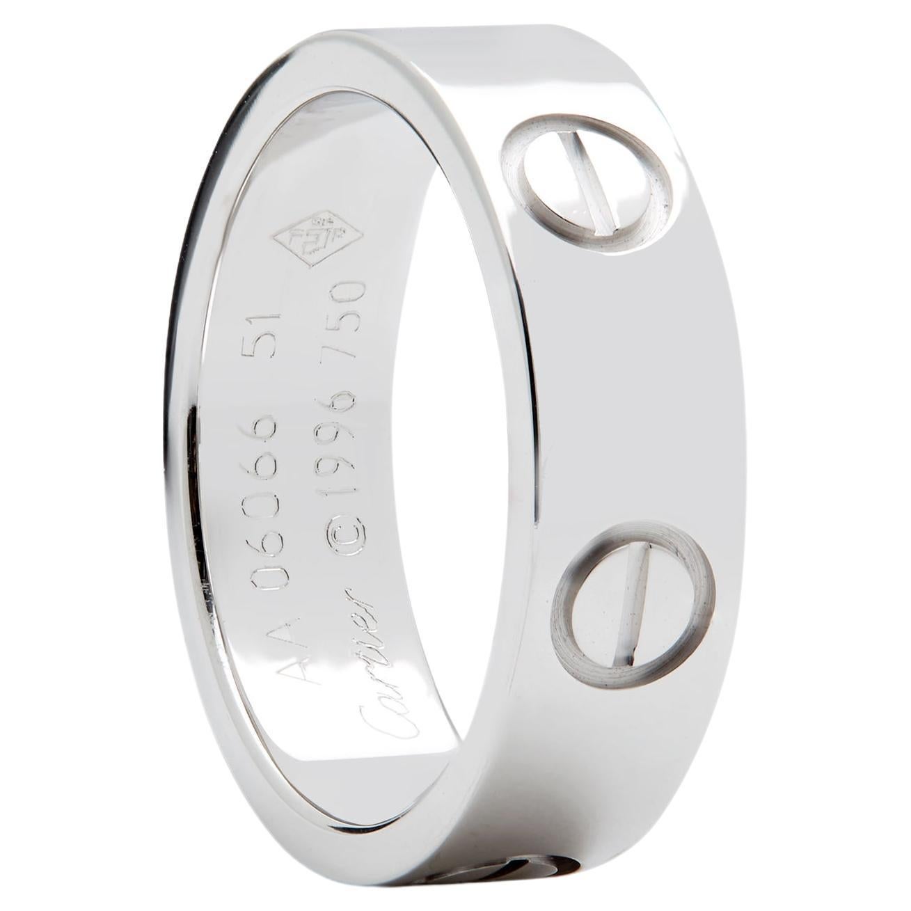 Cartier Love ring White gold 5.5mm model number B4084752 For Sale
