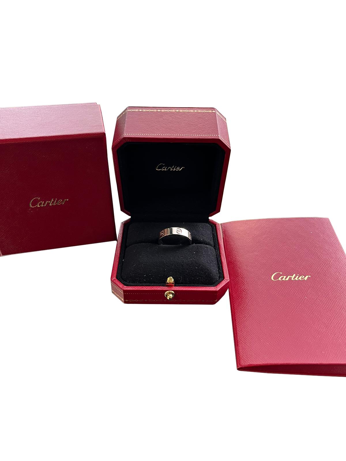 Cartier Love Ring Weißgold 63 Größe Ehering Damen im Angebot