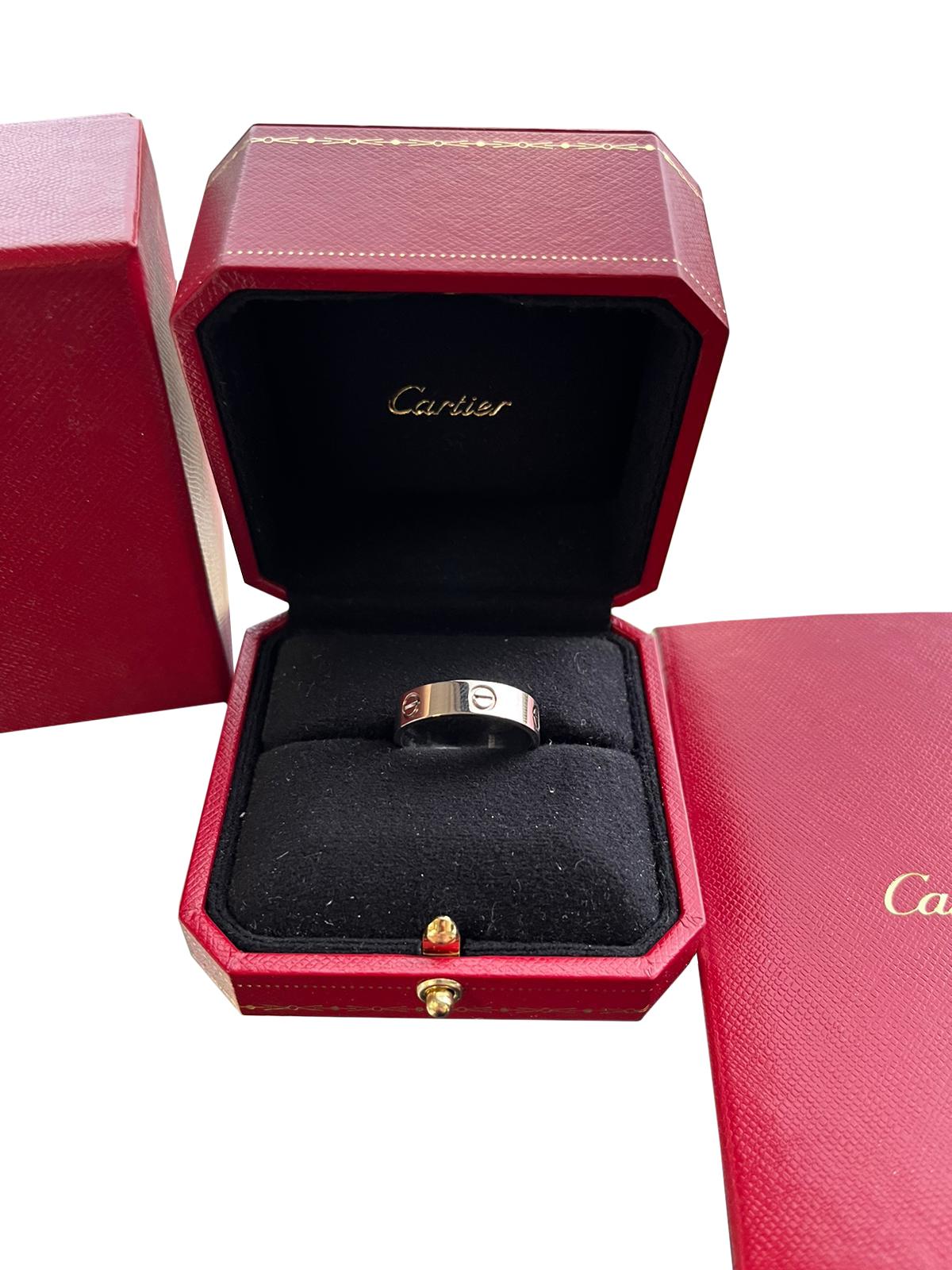 Cartier Love Ring White Gold 63 Size Wedding Band For Sale 1