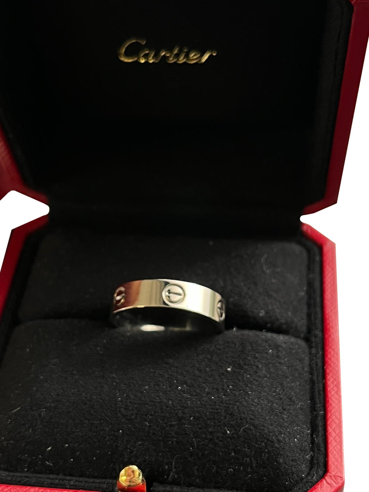 Cartier Love Ring White Gold 63 Size Wedding Band For Sale 3