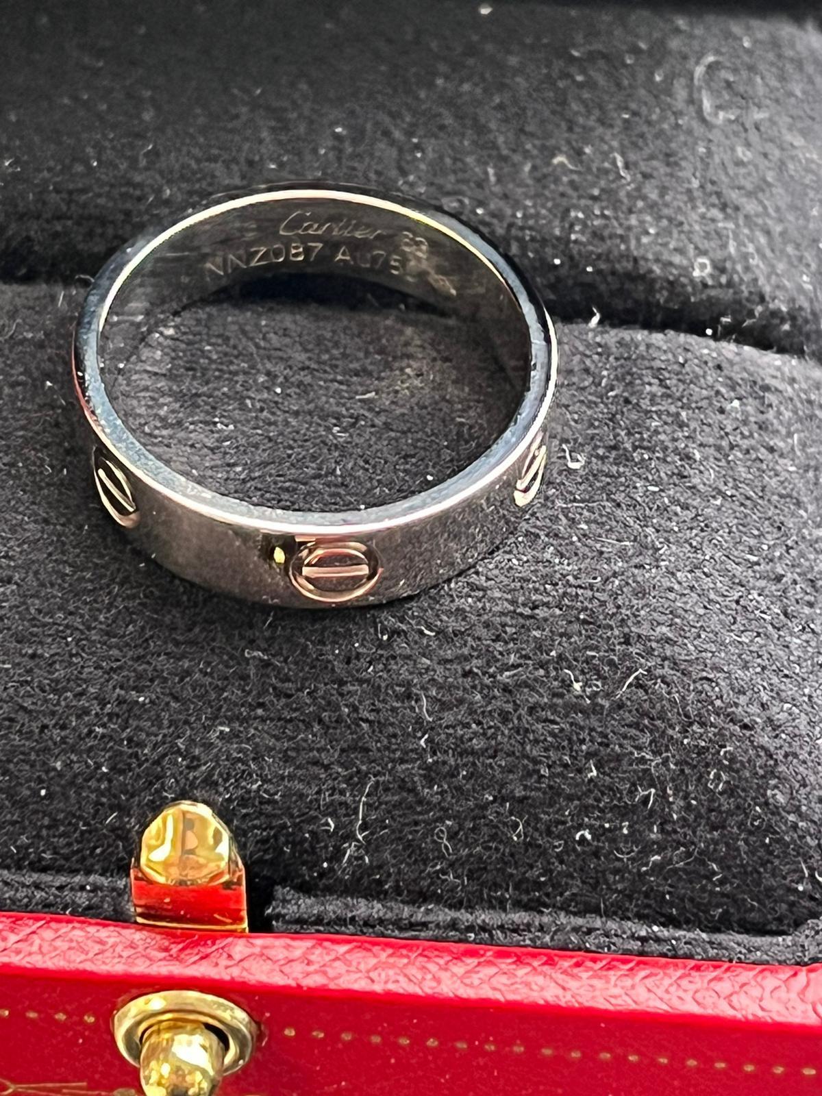 Cartier Love Ring White Gold 63 Size Wedding Band For Sale 1